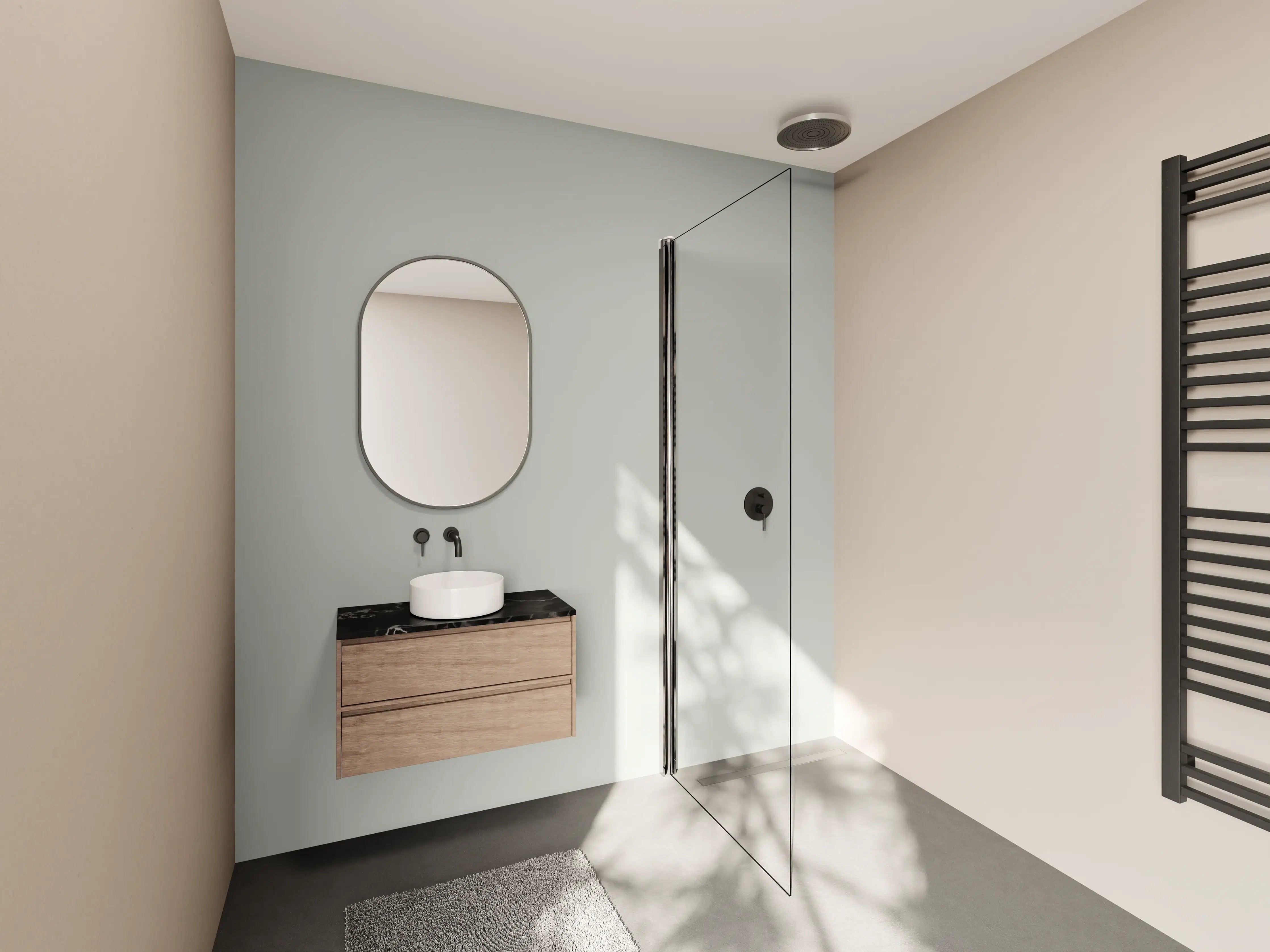 Wandverkleidung Bad - RAL 7038 (Achatgrau)