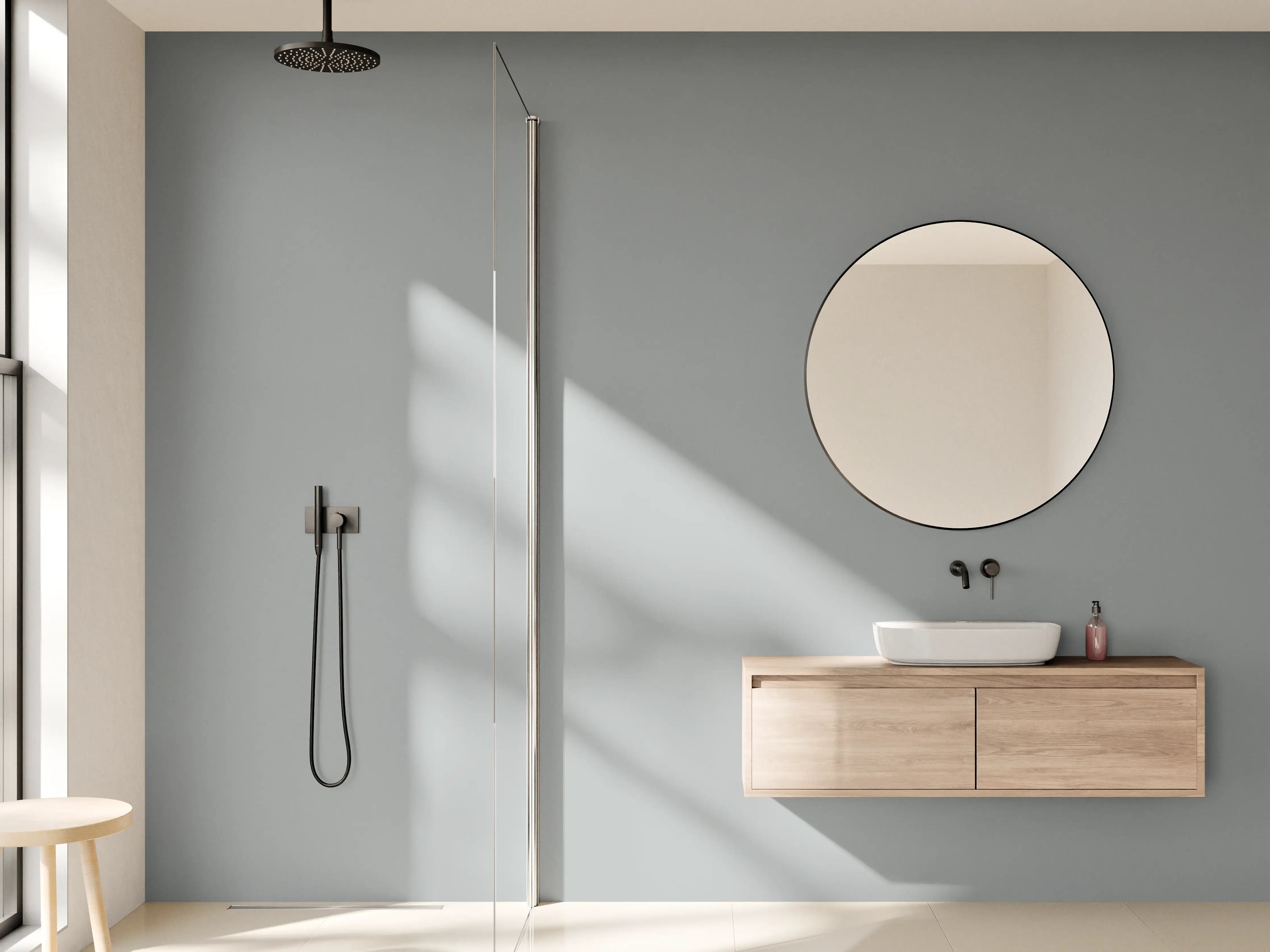 Wandverkleidung Bad - RAL 7042 (Verkehrsgrau A)