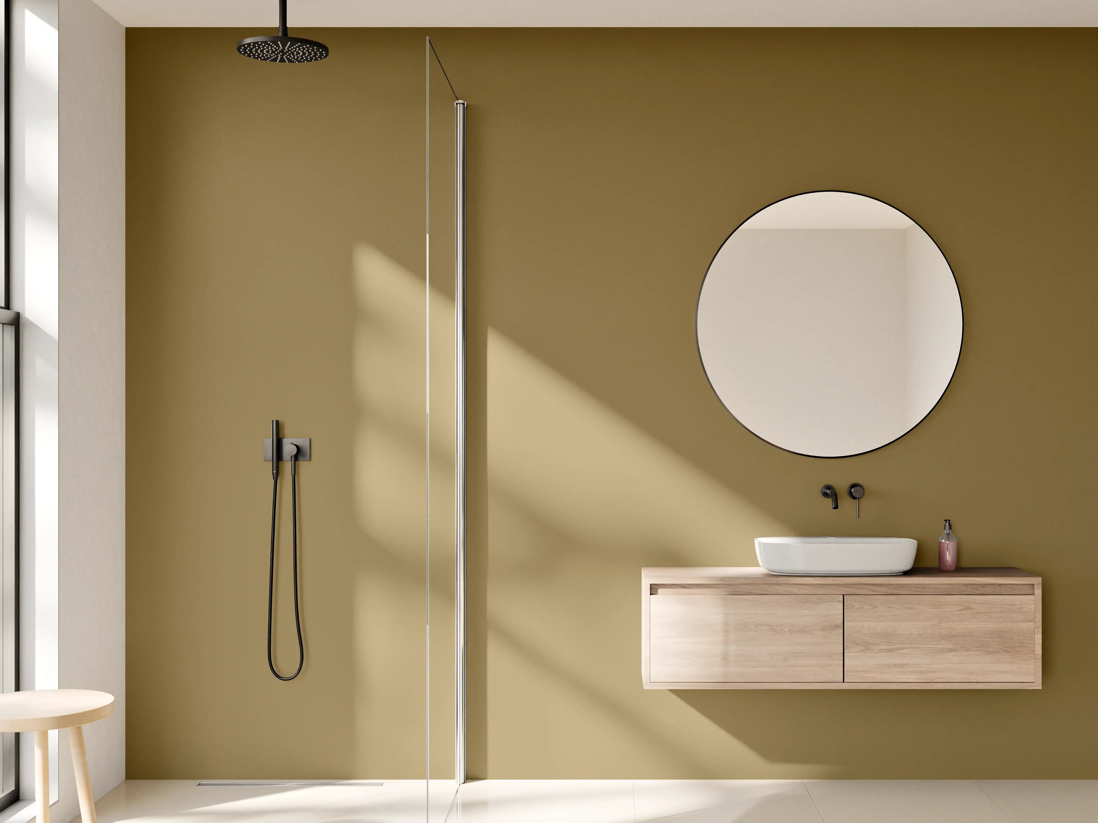 Wandverkleidung Bad - RAL 8000 (Grünbraun)