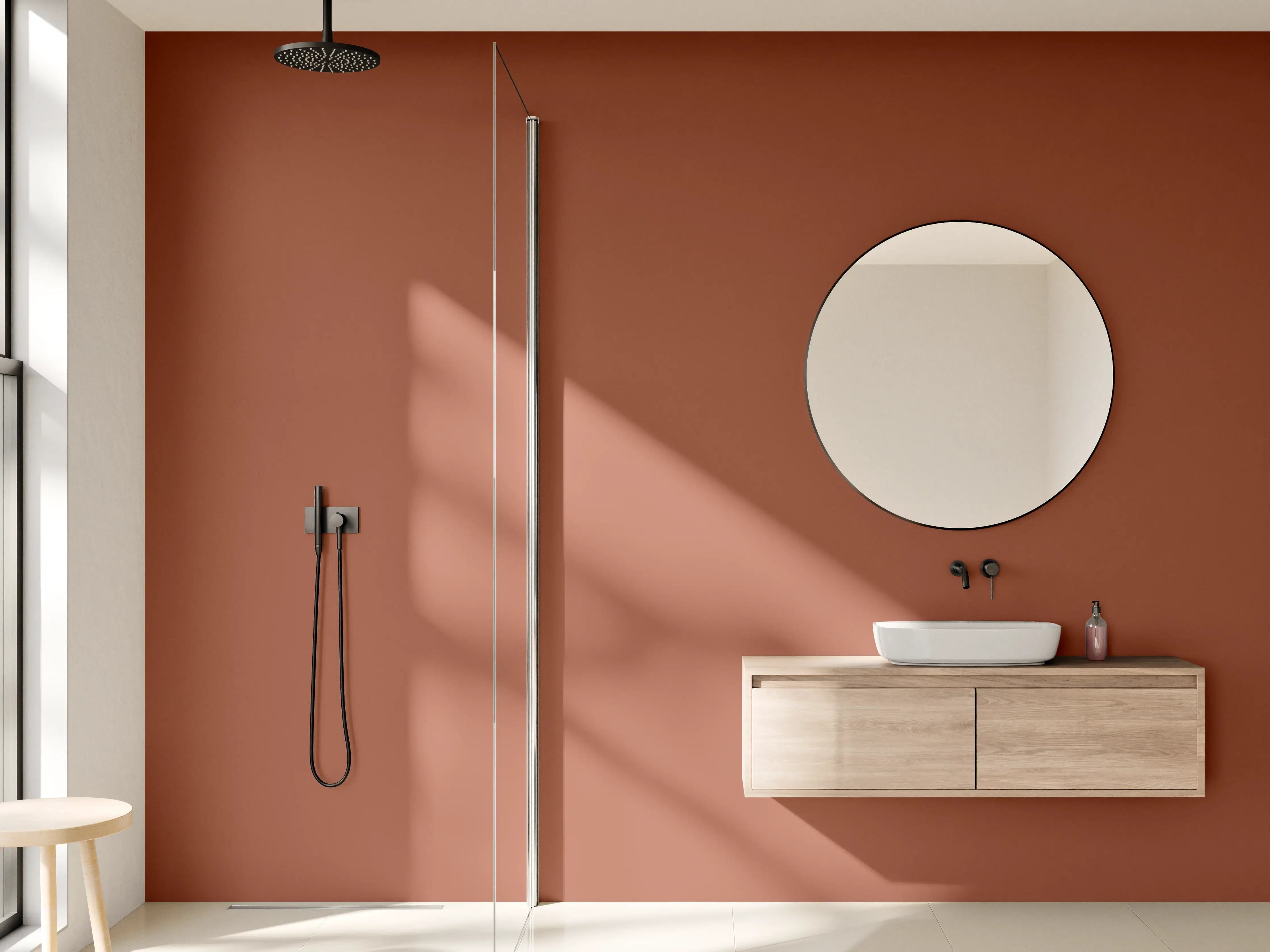 Wandverkleidung Bad - RAL 8004 (Kupferbraun)