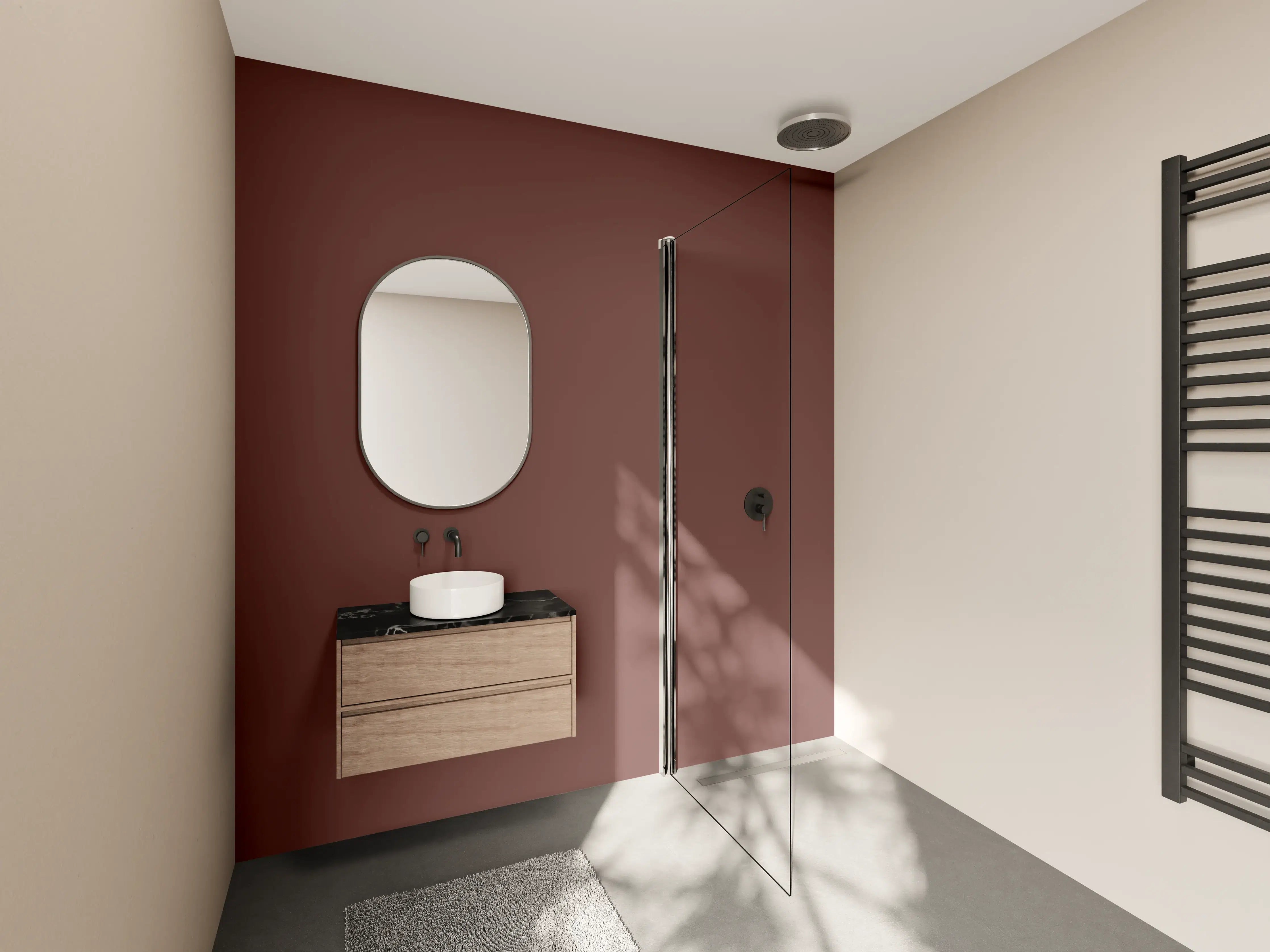 Wandverkleidung Bad - RAL 8015 (Kastanienbraun)