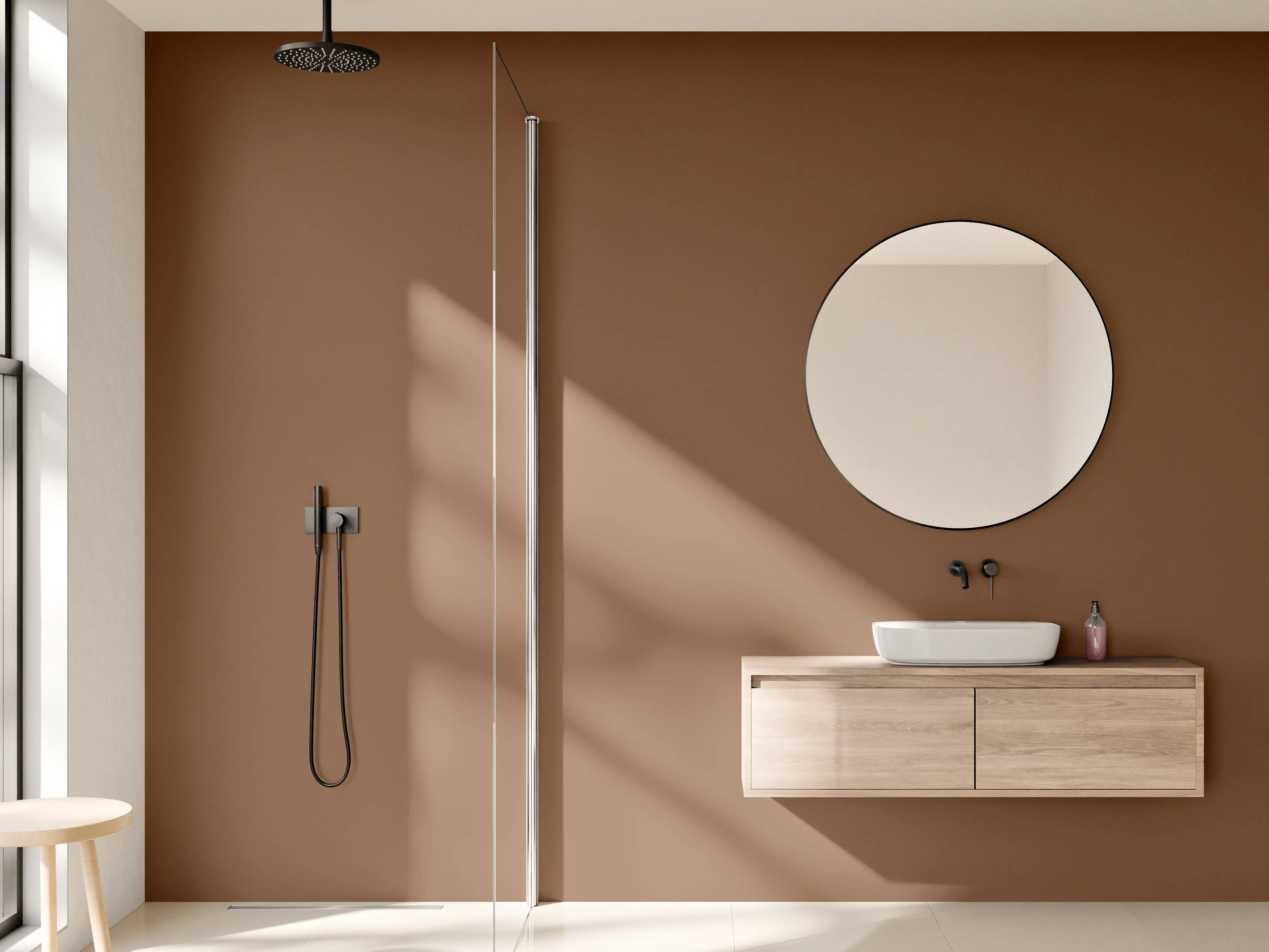 Wandverkleidung Bad - RAL 8024 (Beigebraun)