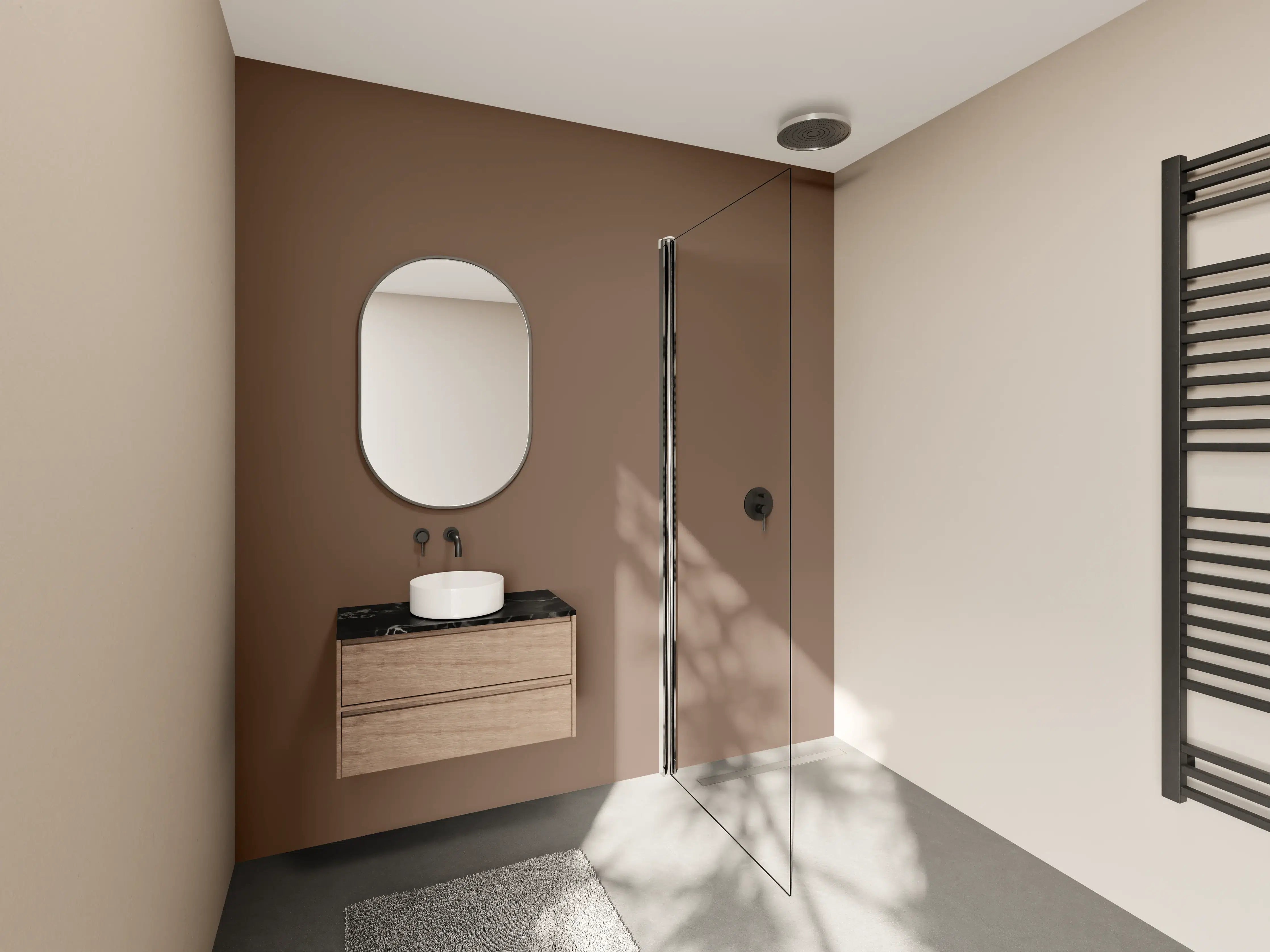 Wandverkleidung Bad - RAL 8025 (Blassbraun)