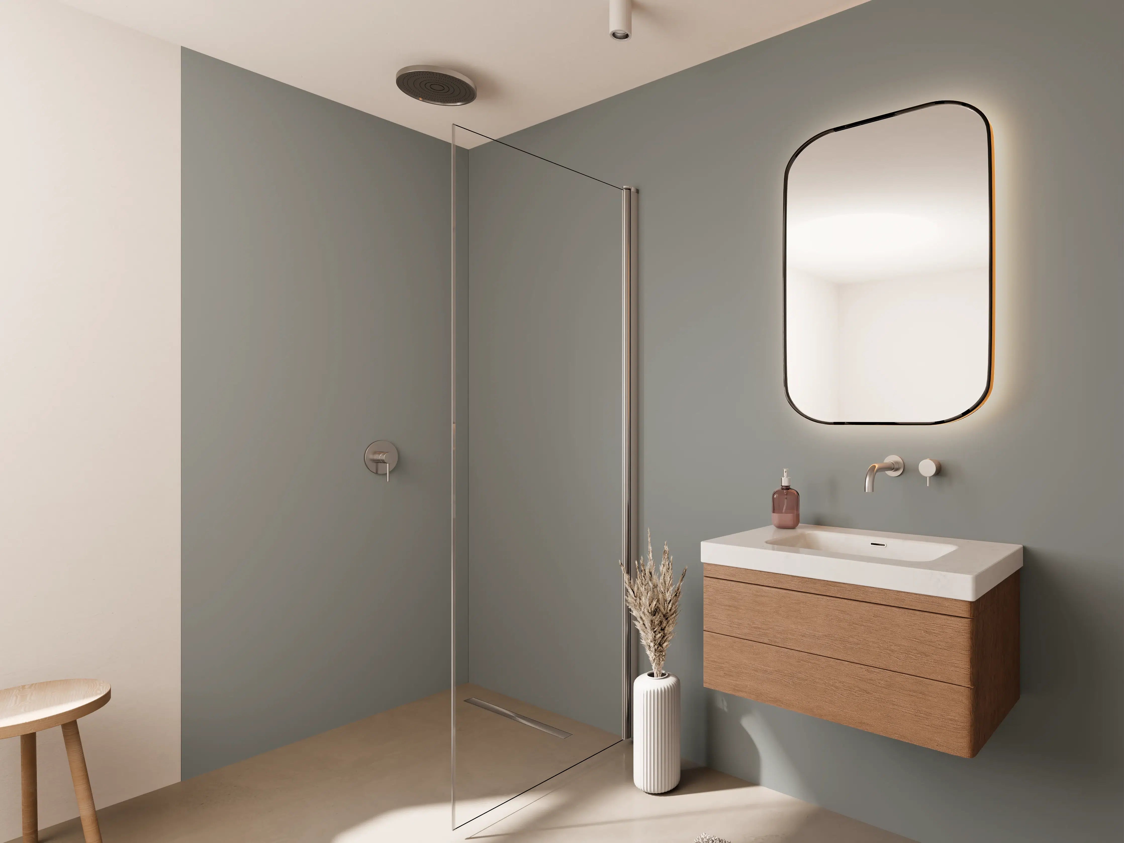 Wandverkleidung Bad - RAL 9007 (Graualuminium)