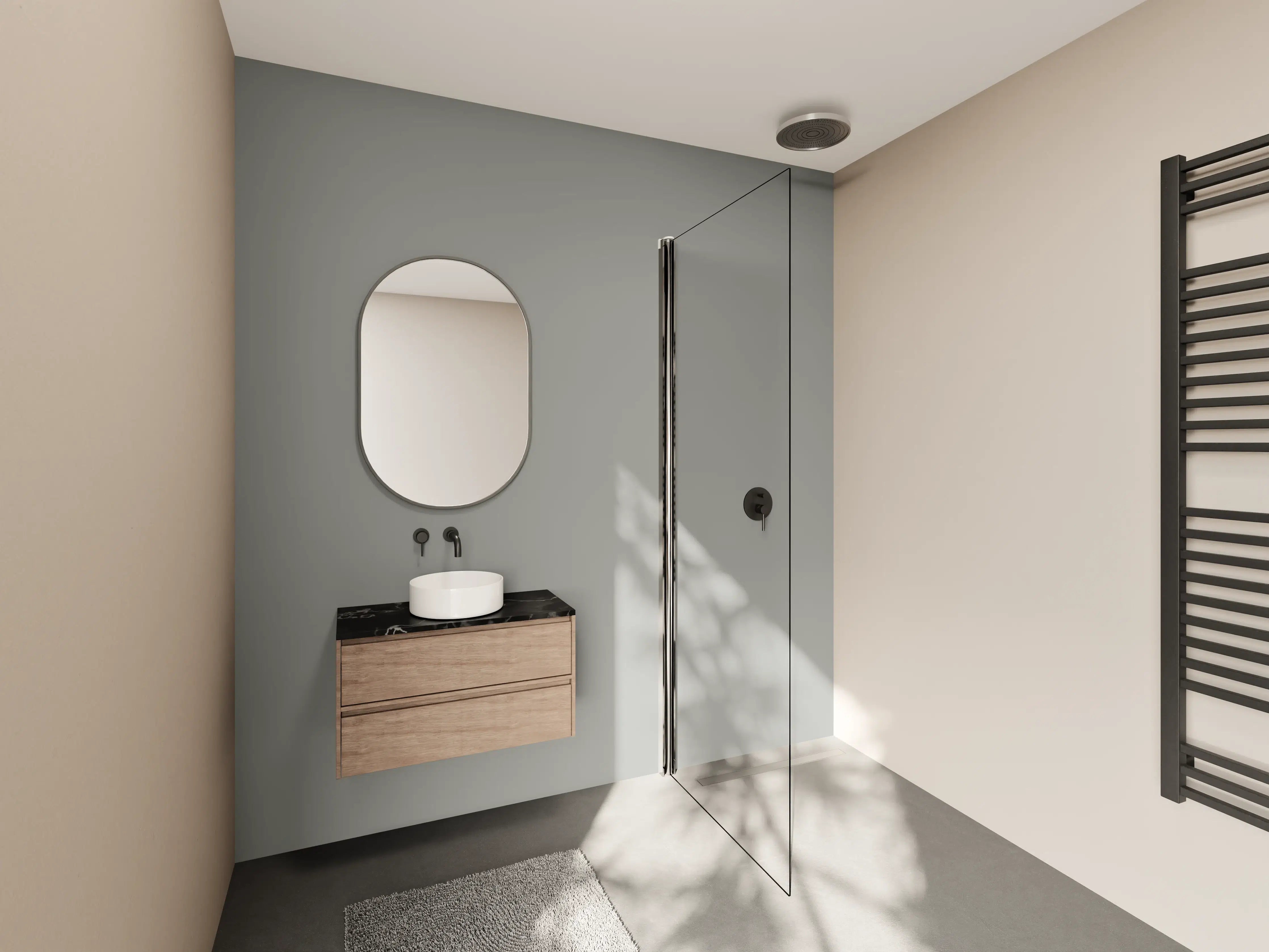 Wandverkleidung Bad - RAL 9007 (Graualuminium)