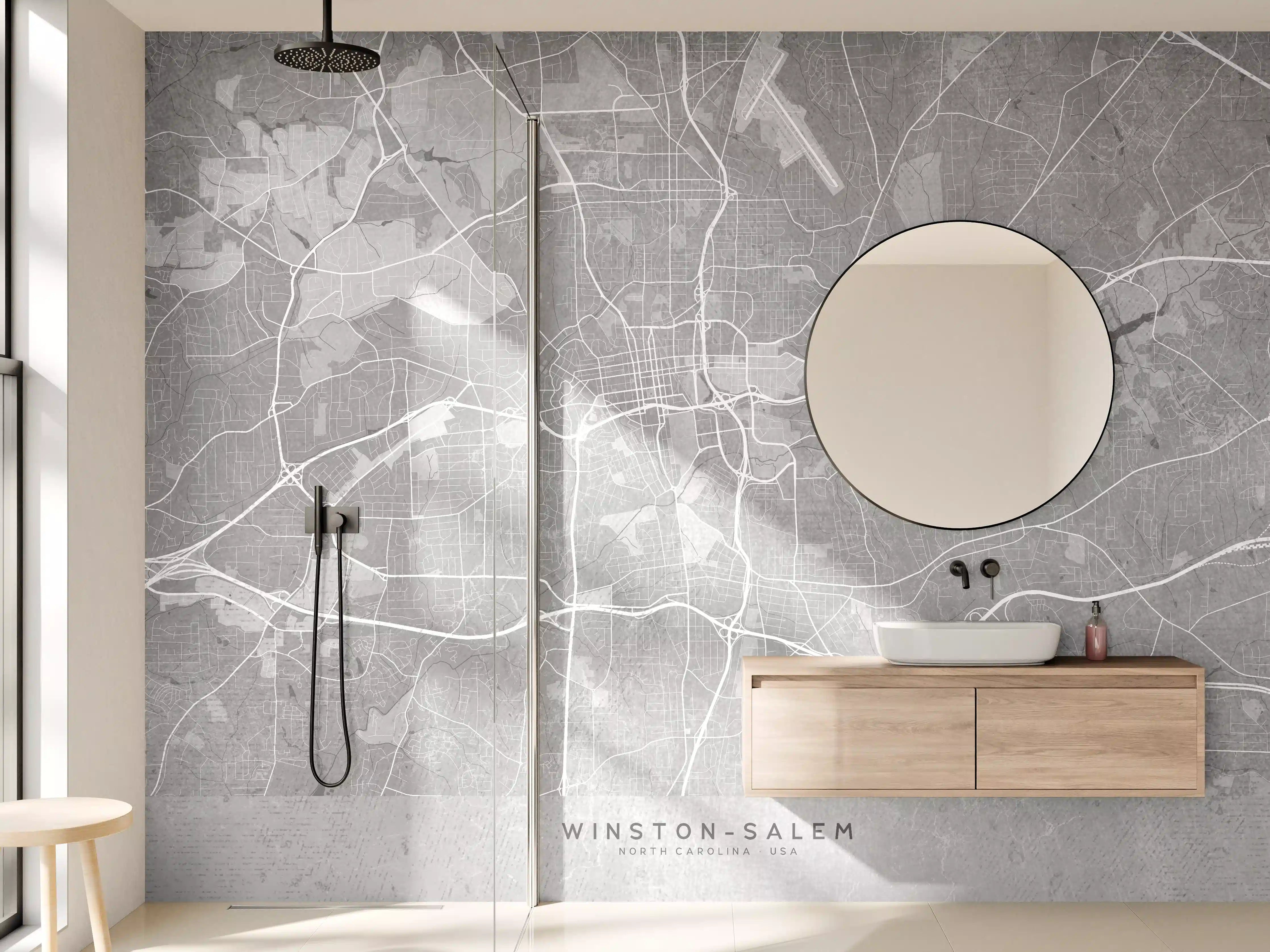 Wandverkleidung Bad - Retro-Stil Winston Salem Karte