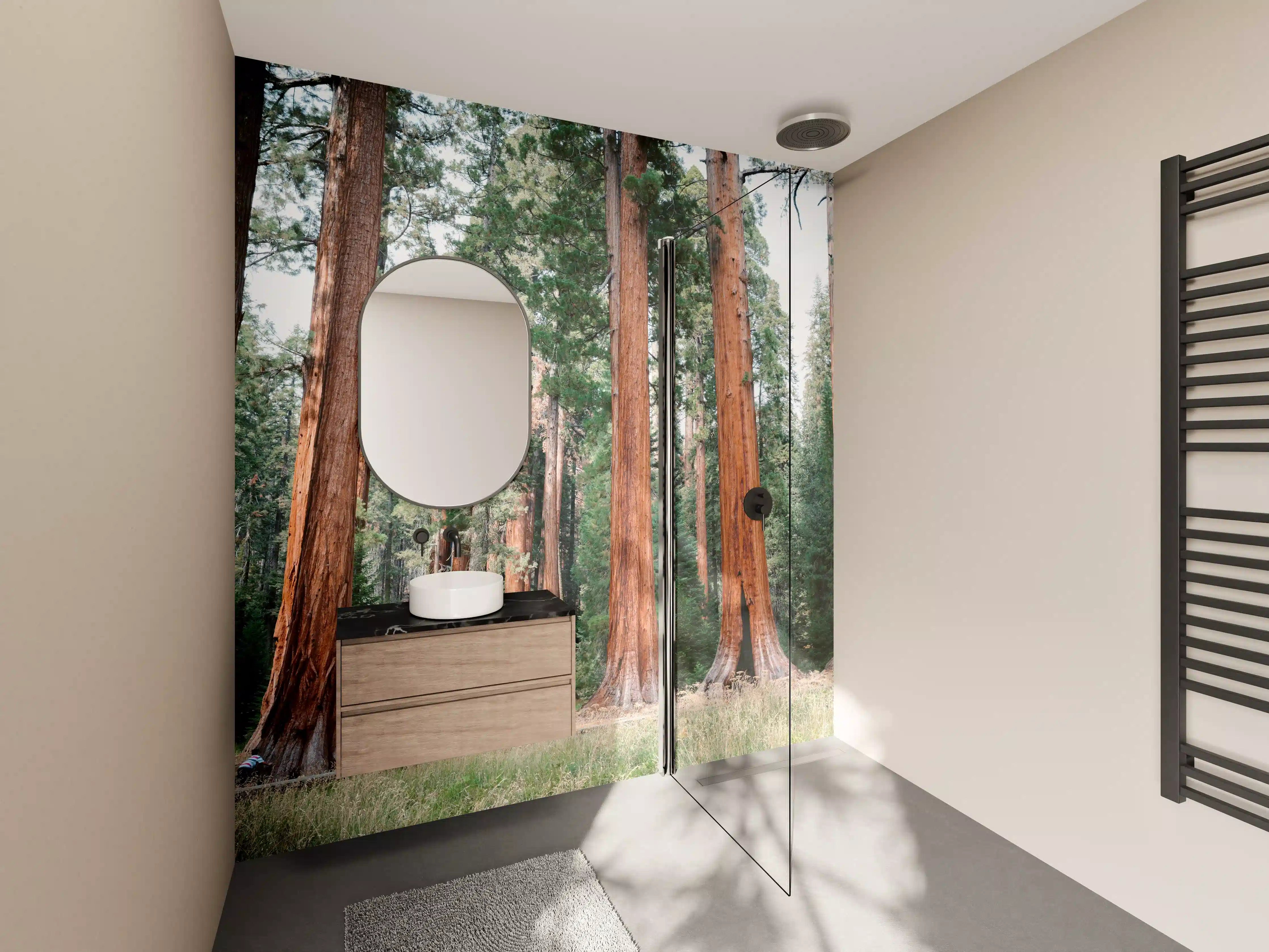 Wandverkleidung Bad - Riesenmammutbäume im Sequoia-Nationalpark