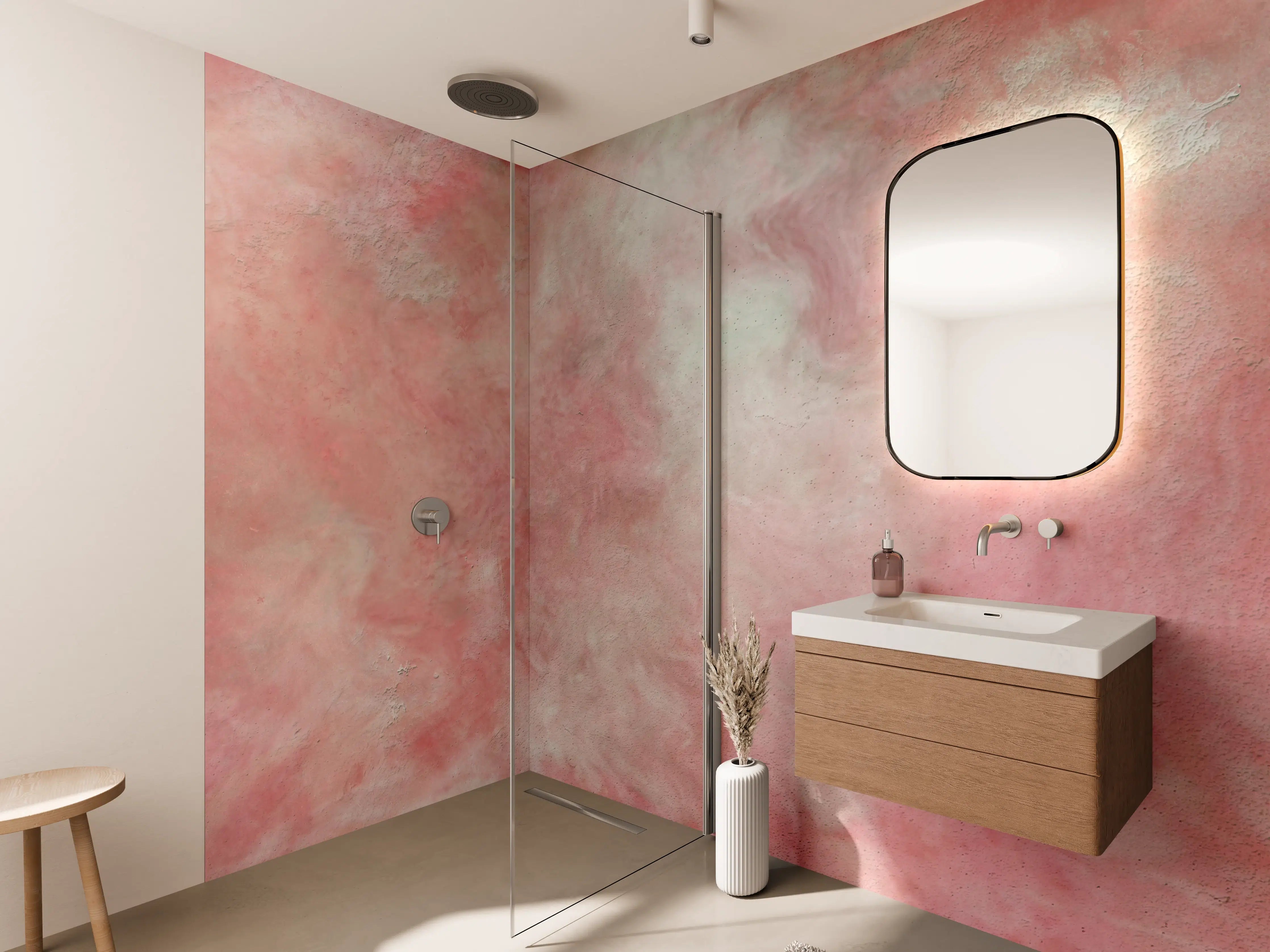 Wandverkleidung Bad - Rosa Marble Textur 