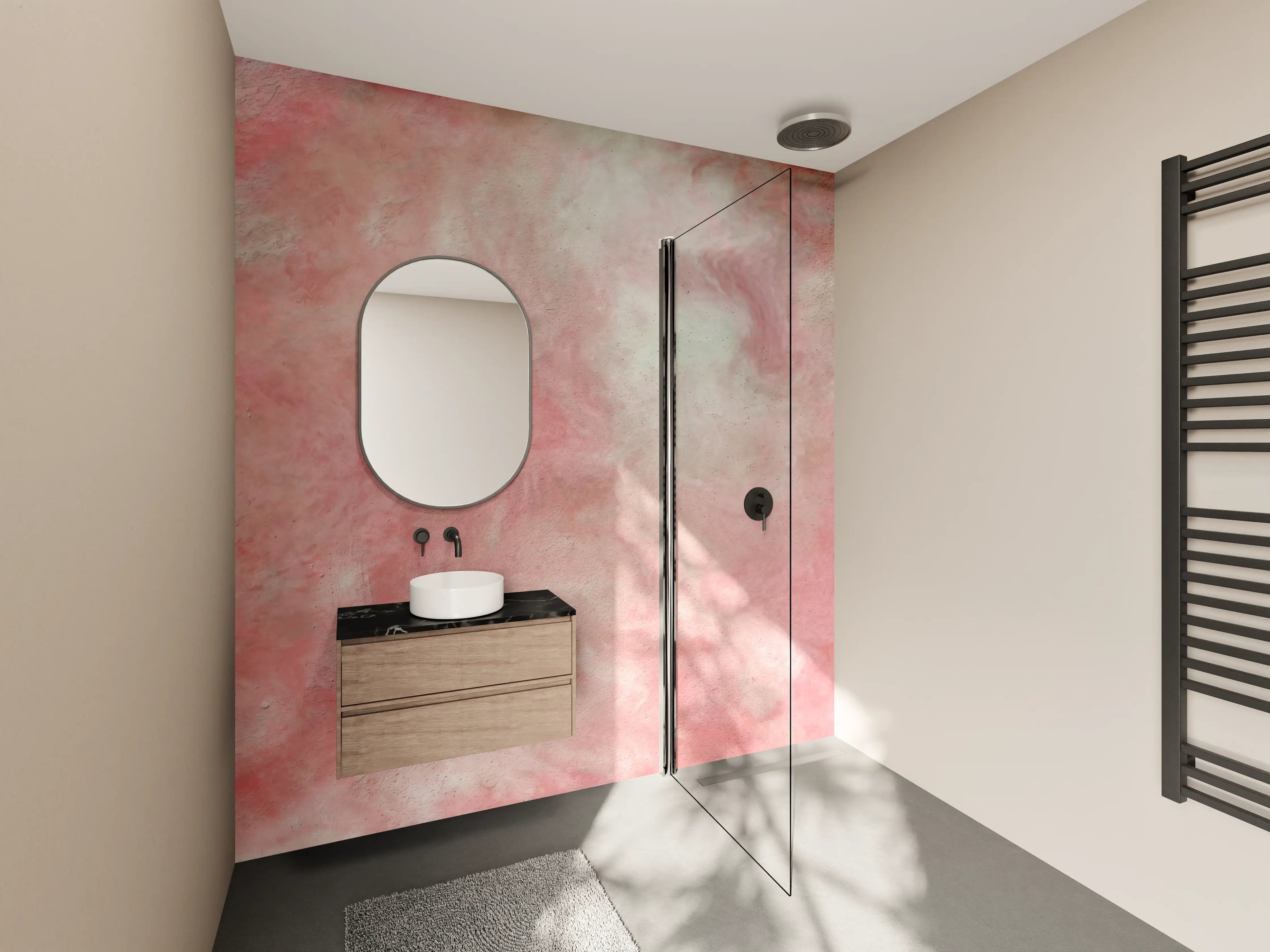 Wandverkleidung Bad - Rosa Marble Textur 
