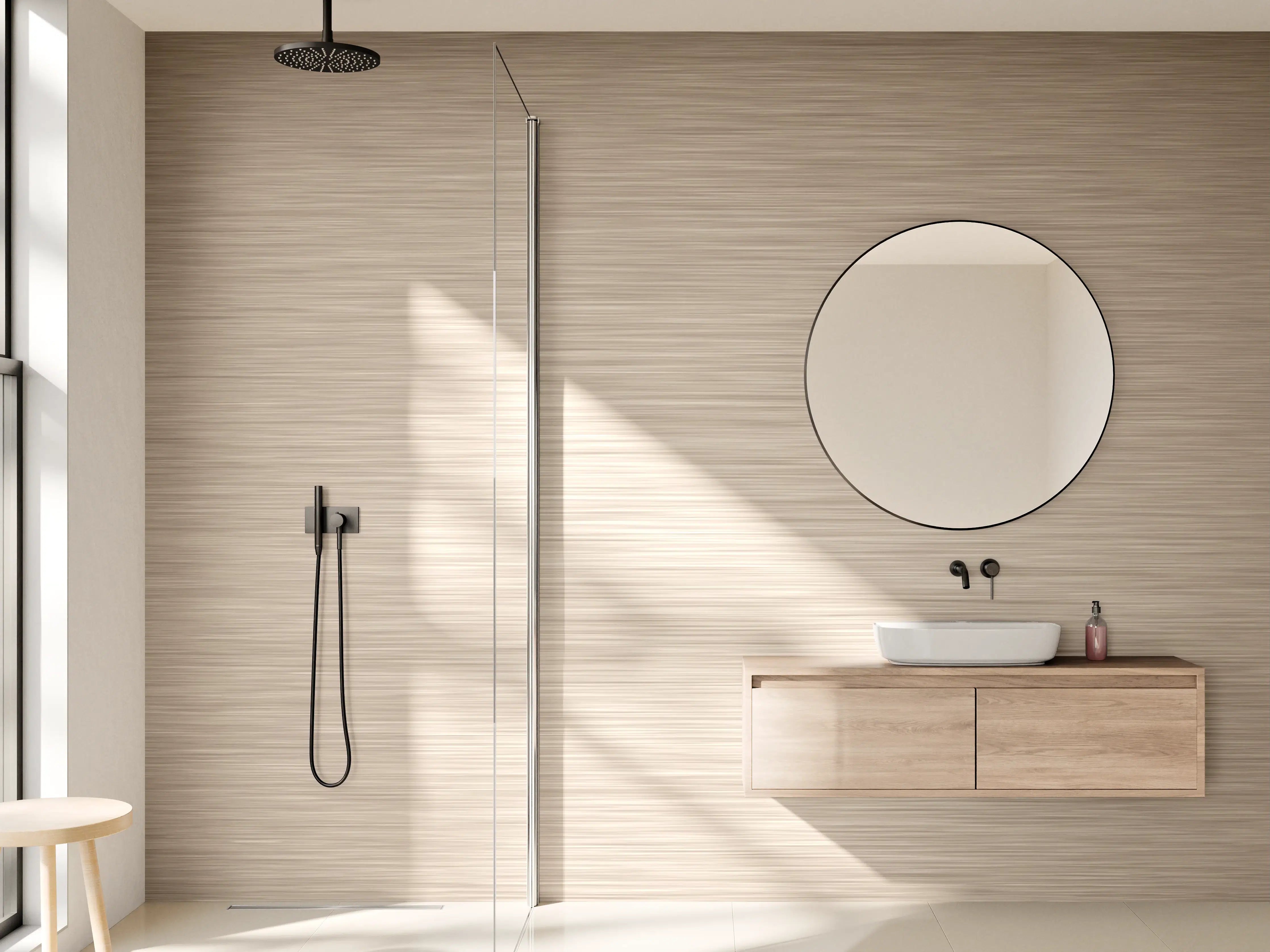 Wandverkleidung Bad - Rose - ALU Prime - Metall Gebürstet