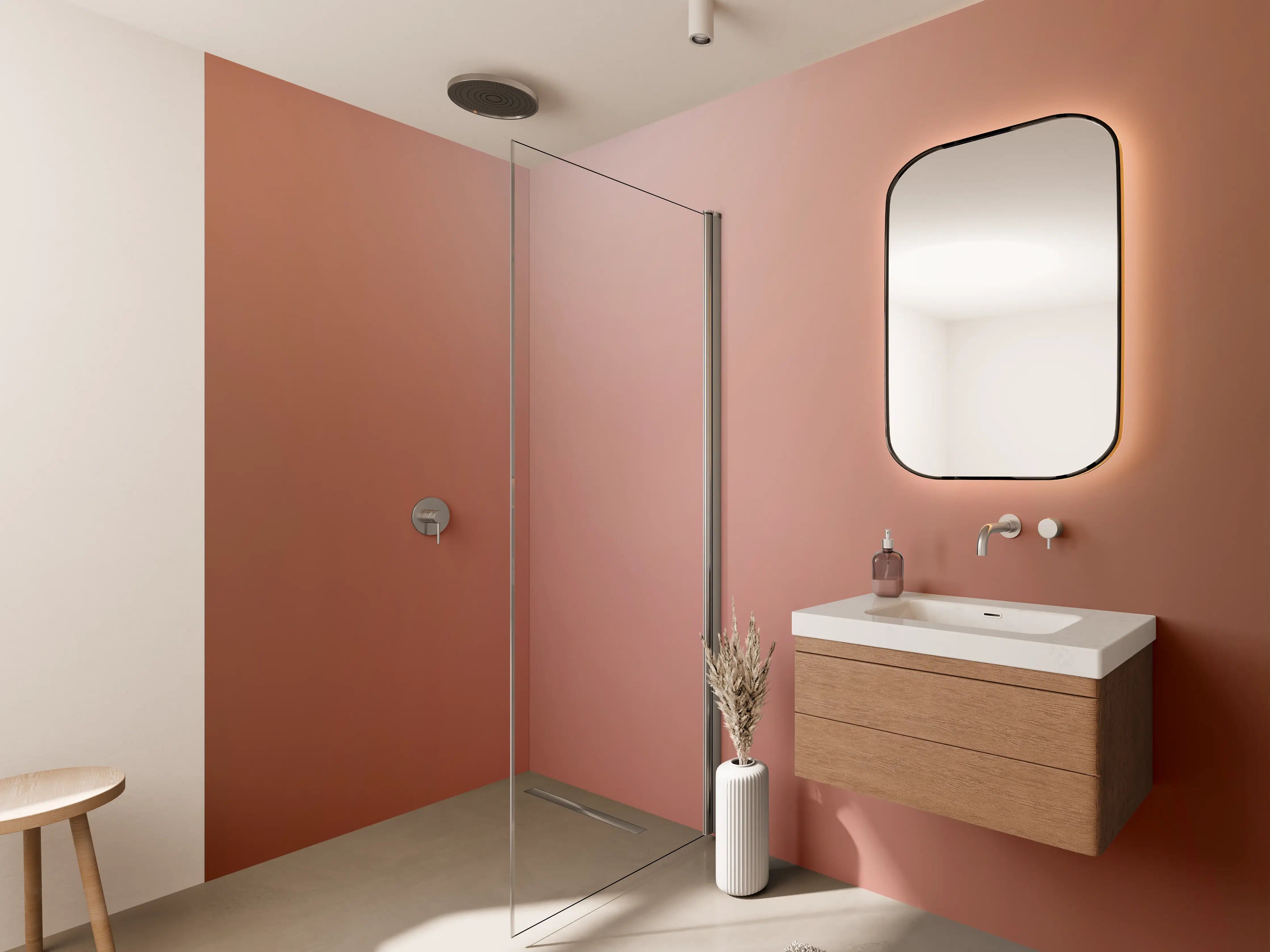 Wandverkleidung Bad - Rosegold Farbverlauf Hintergrund