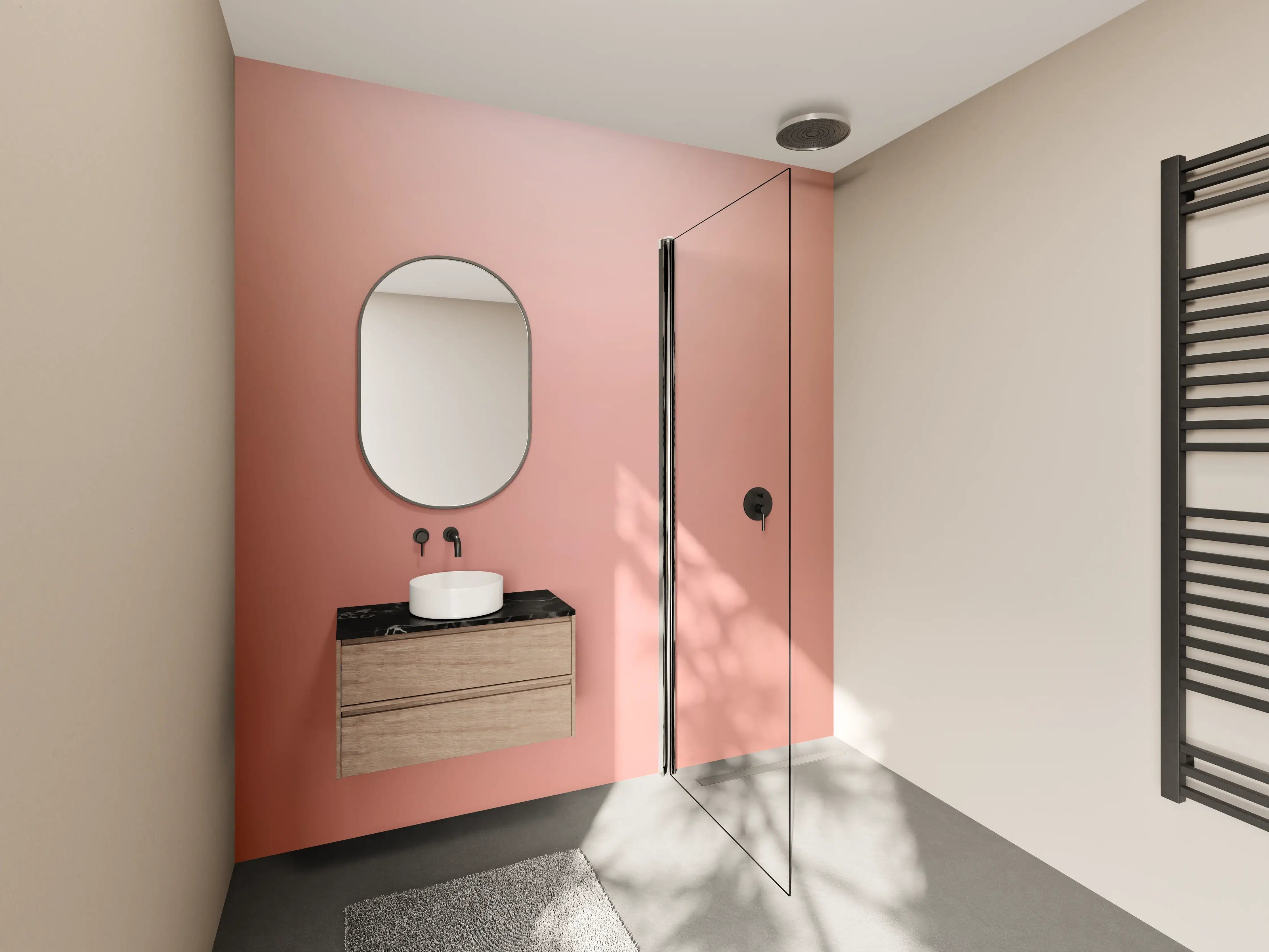 Wandverkleidung Bad - Rosegold Farbverlauf Hintergrund