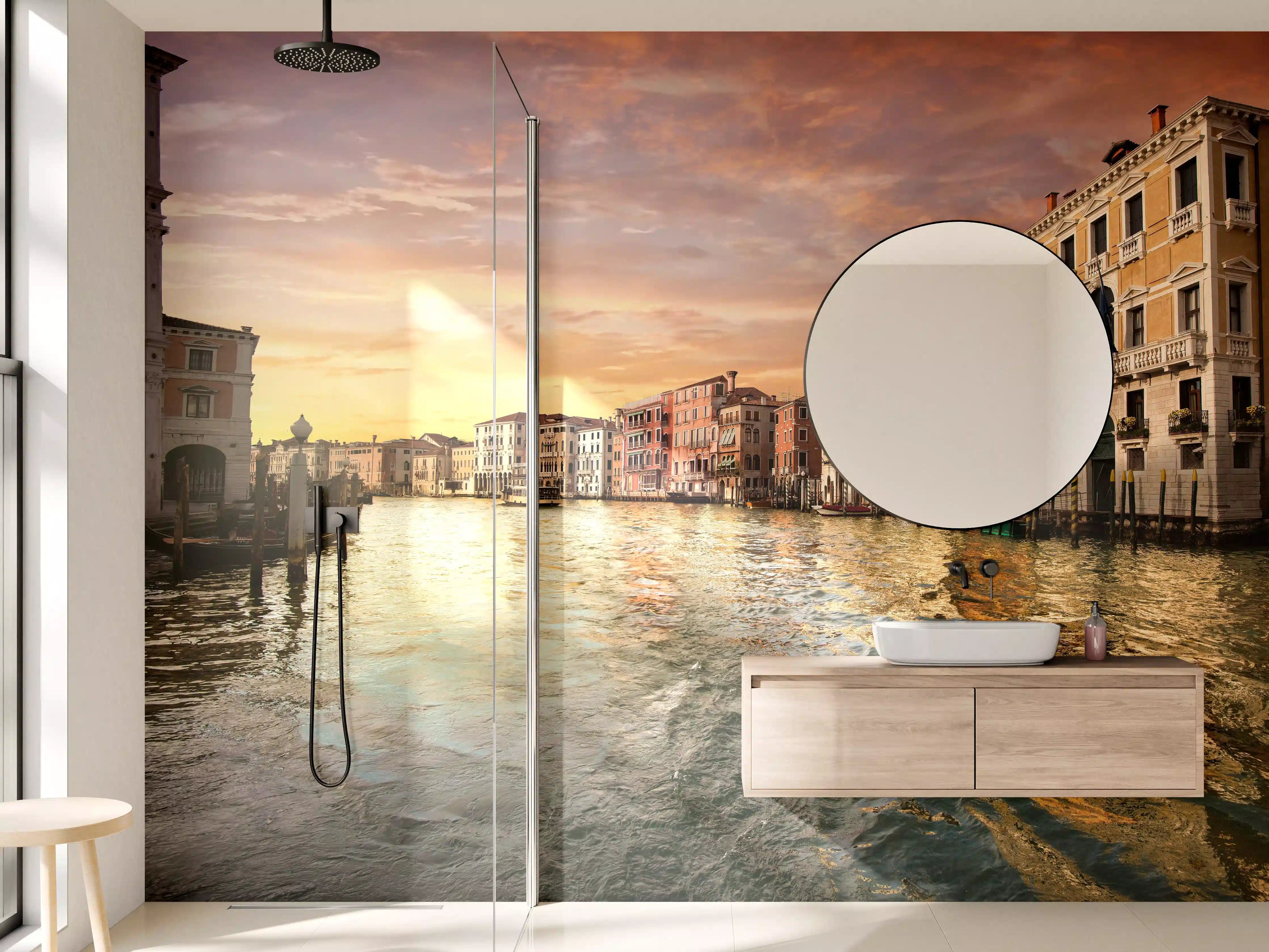 Wandverkleidung Bad - Ruhiger Canale Grande am Abend