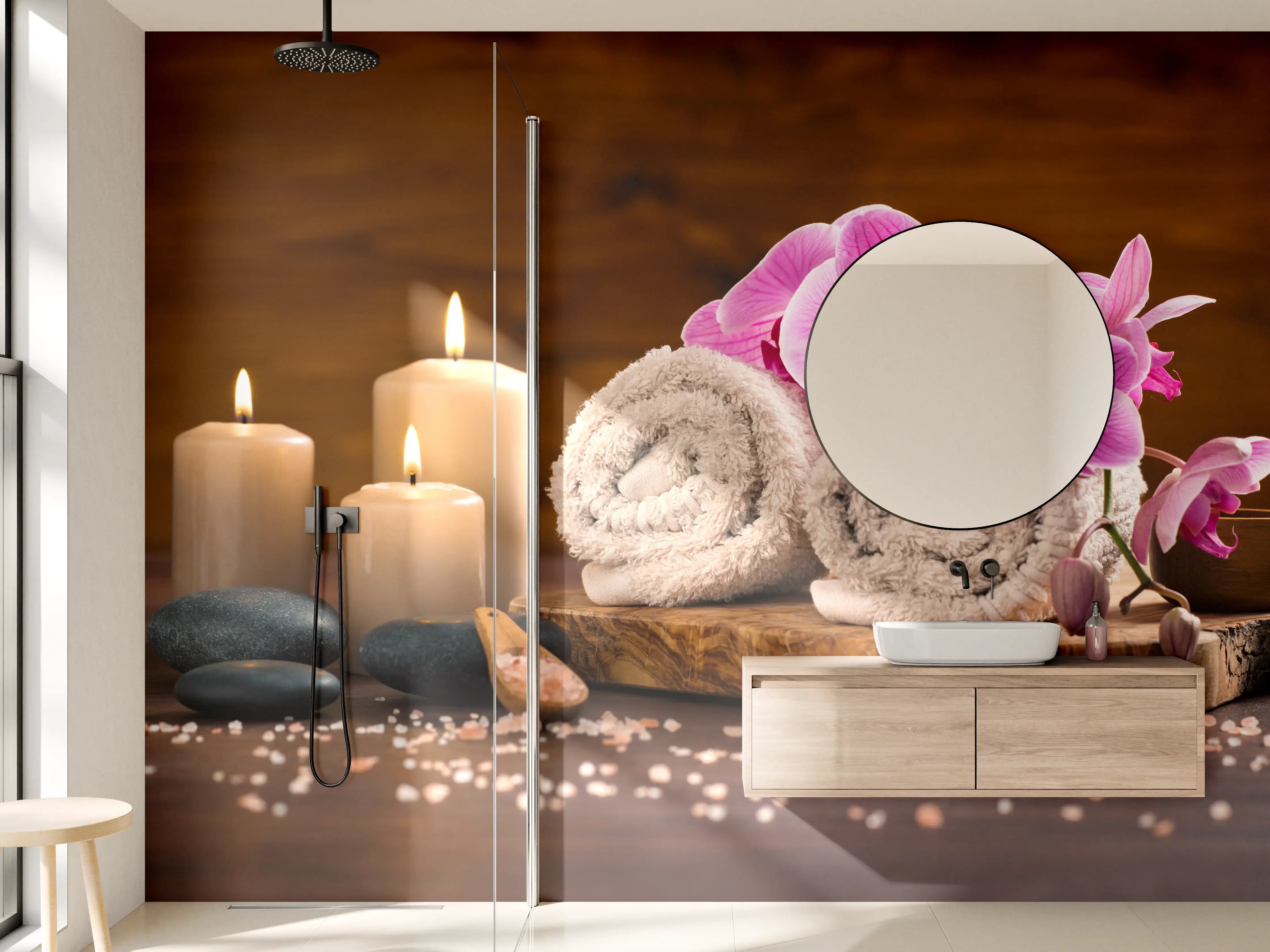 Wandverkleidung Bad - Ruhiger Spa- und Wellnessbereich