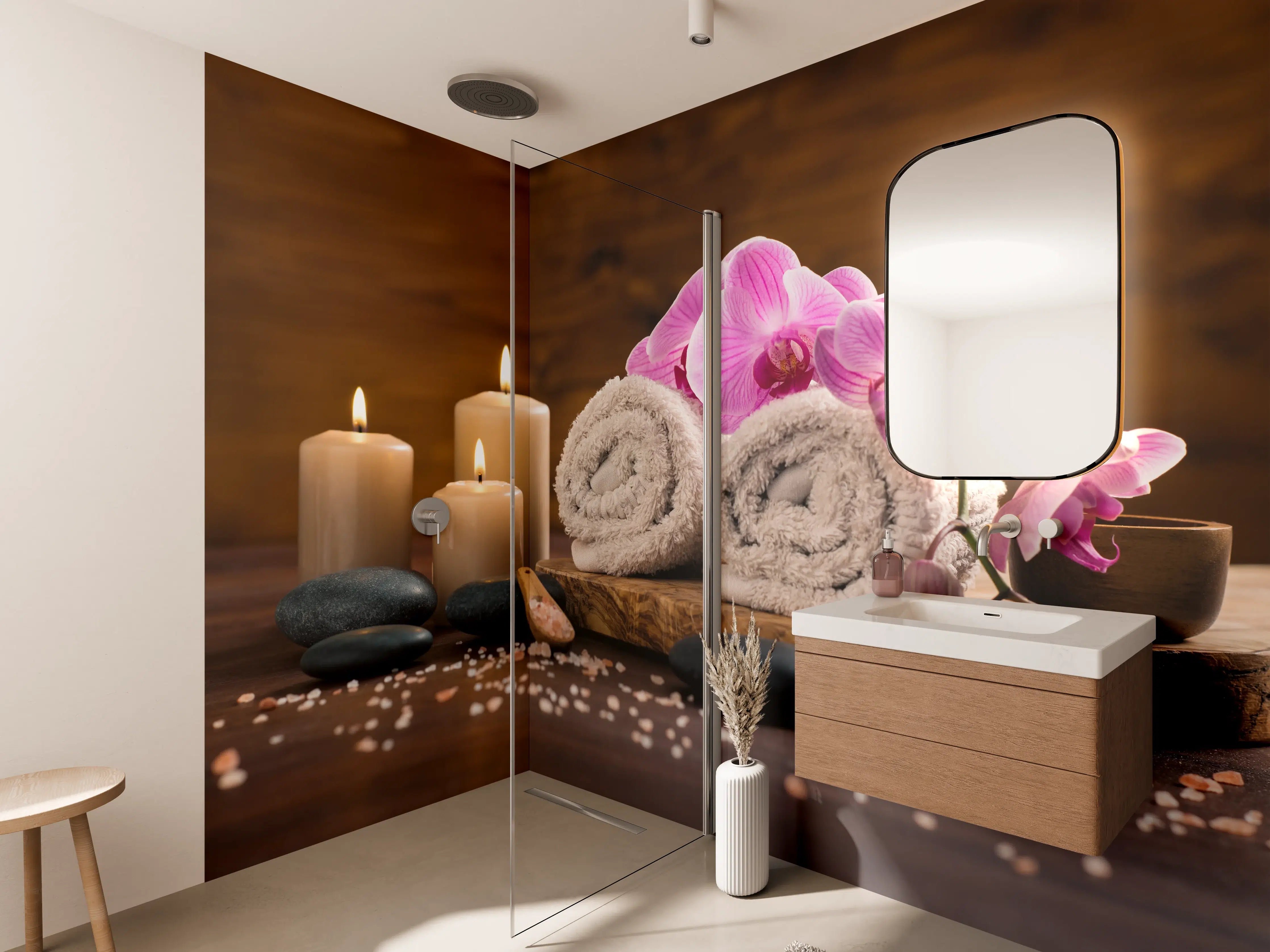 Wandverkleidung Bad - Ruhiger Spa- und Wellnessbereich