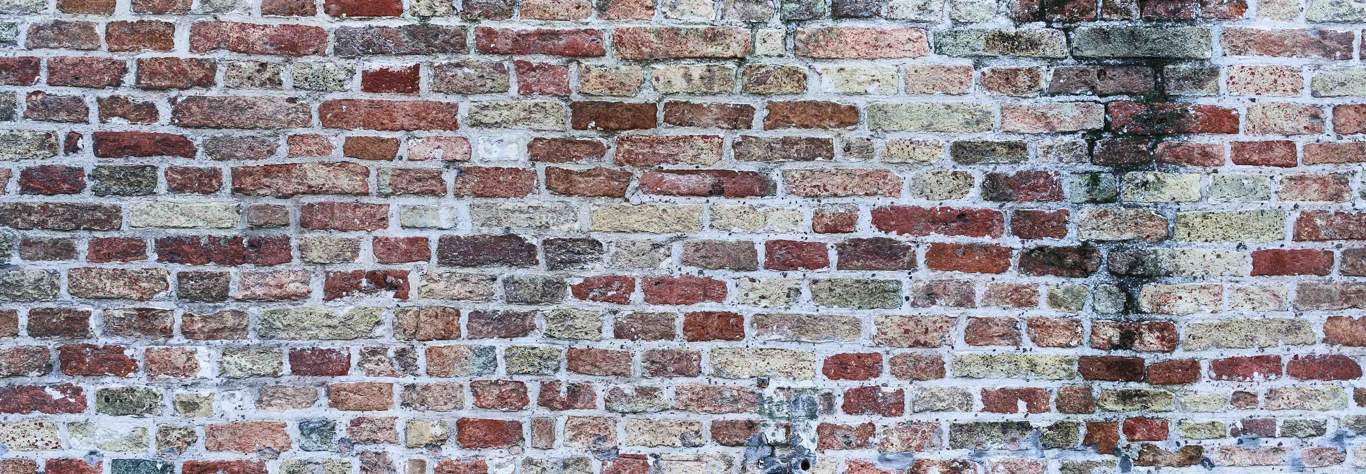 Wandverkleidung Bad-Rustikale Backsteinmauer mit lebendiger Farbvielfalt