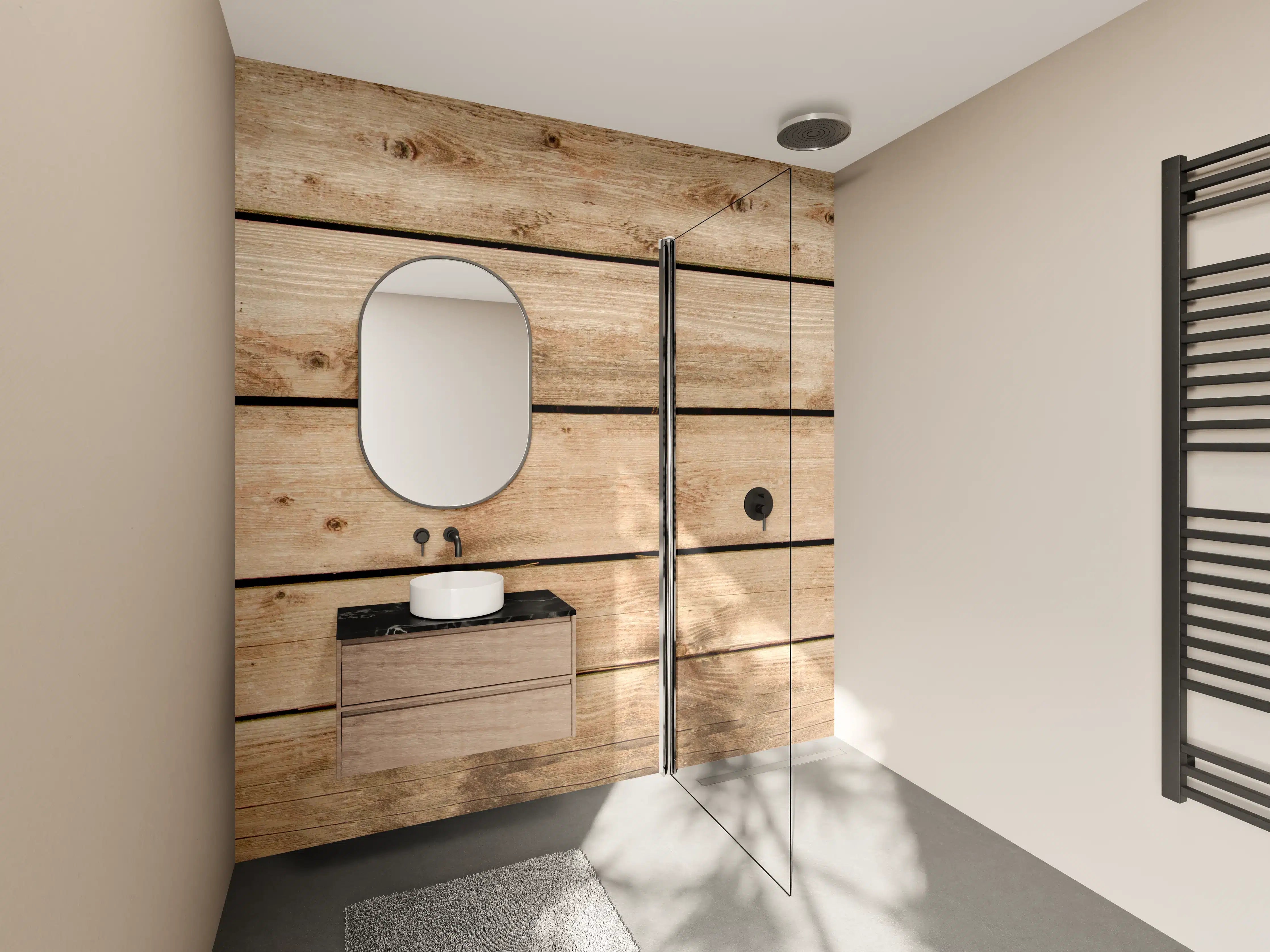 Wandverkleidung Bad - Rustikale Braun-Holz-Textur