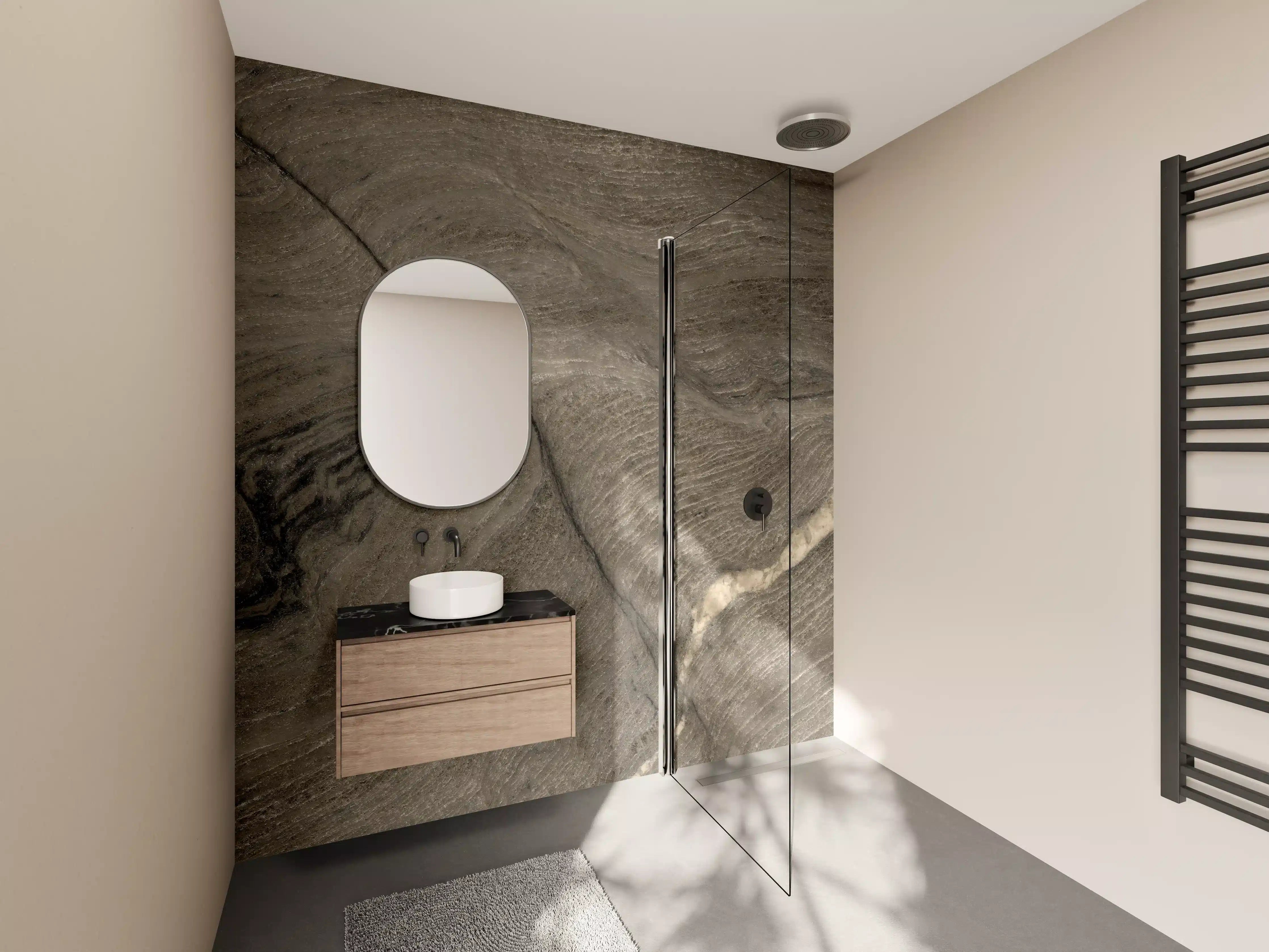 Wandverkleidung Bad - Rustikale Marmor Textur