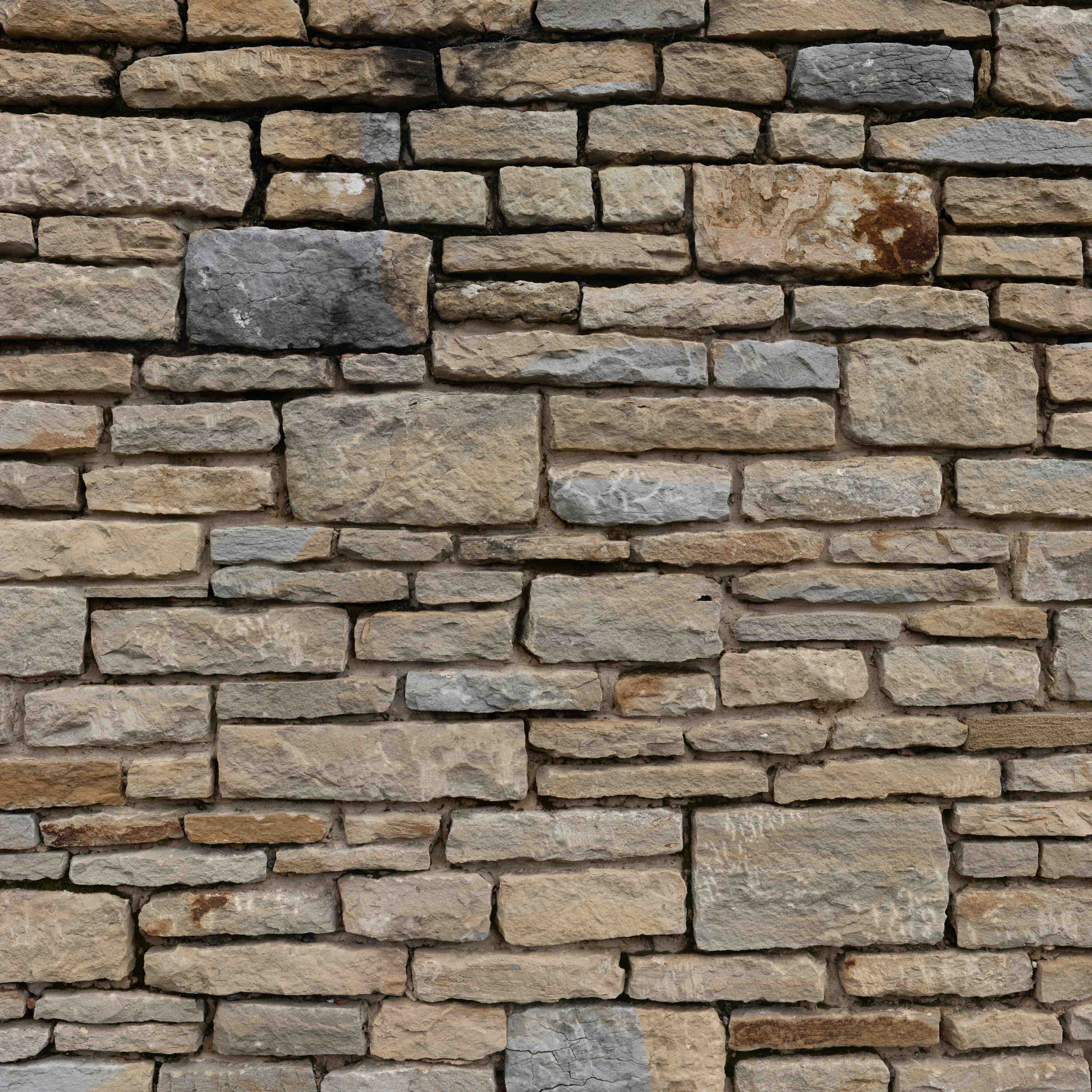 Wandverkleidung Bad-Rustikale Steinmauer in Naturtönen