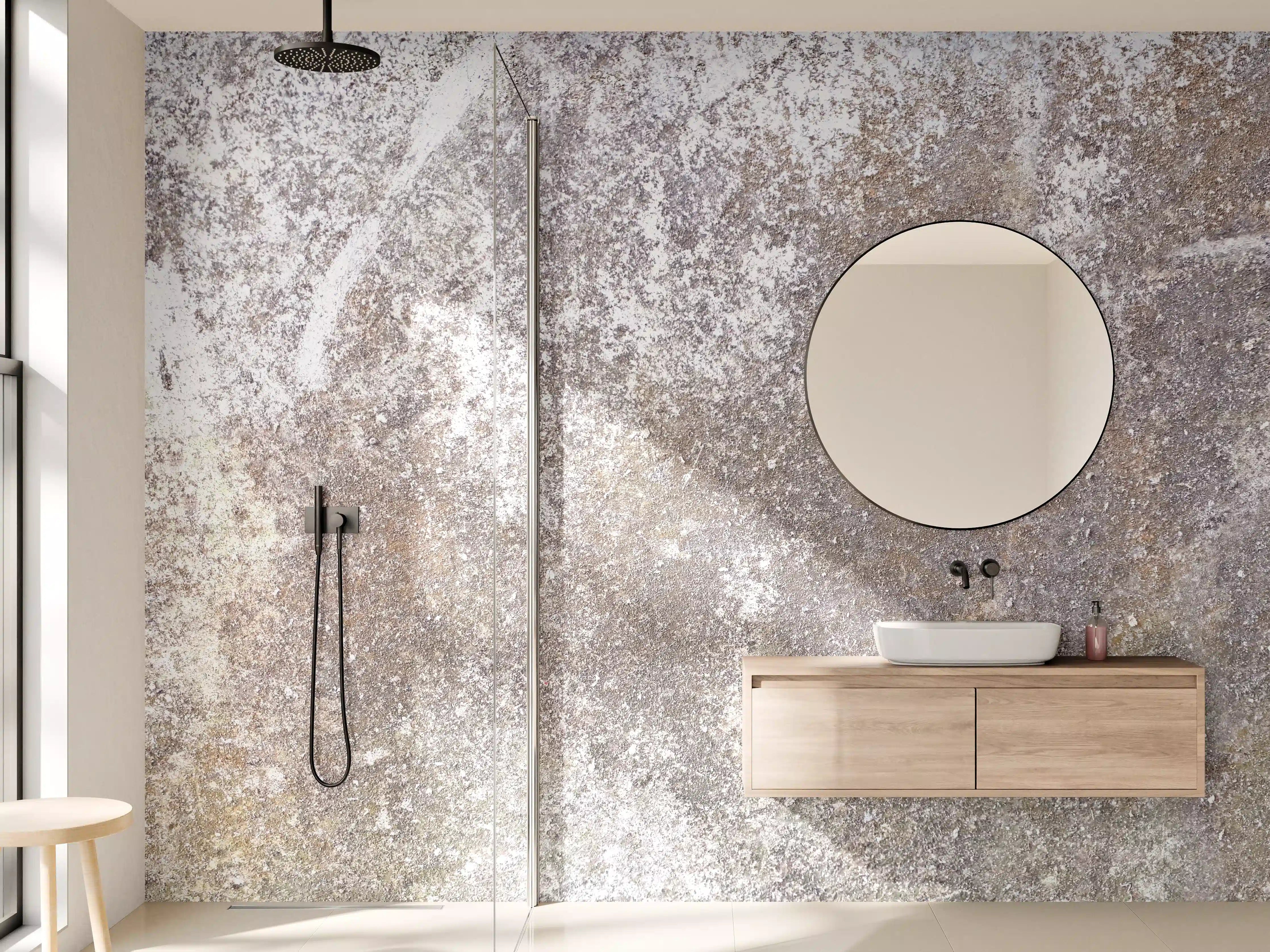 Wandverkleidung Bad - Rustikale Steinoptik in Erdtönen