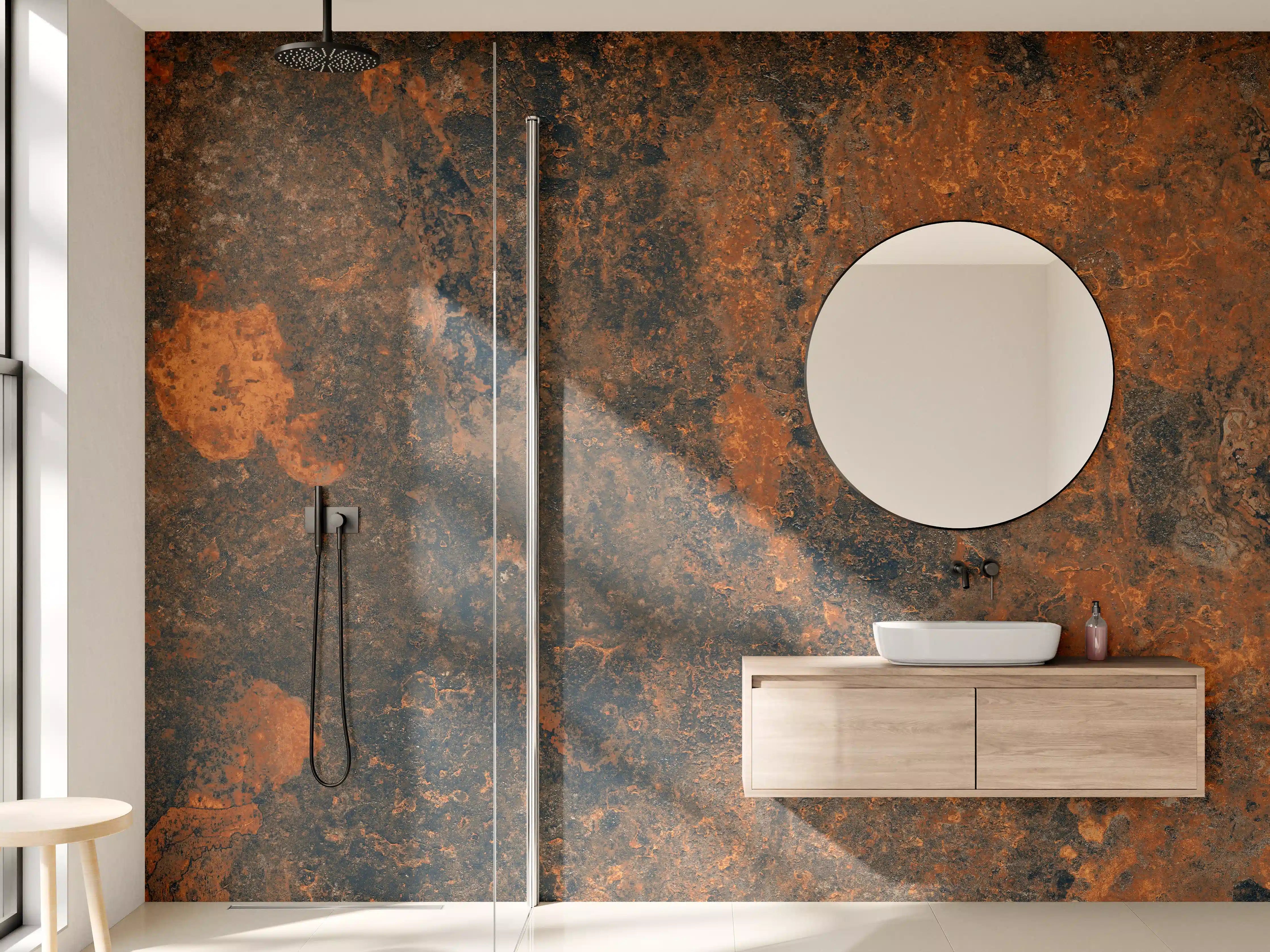 Wandverkleidung Bad - Rustikales Metall Tesxtur