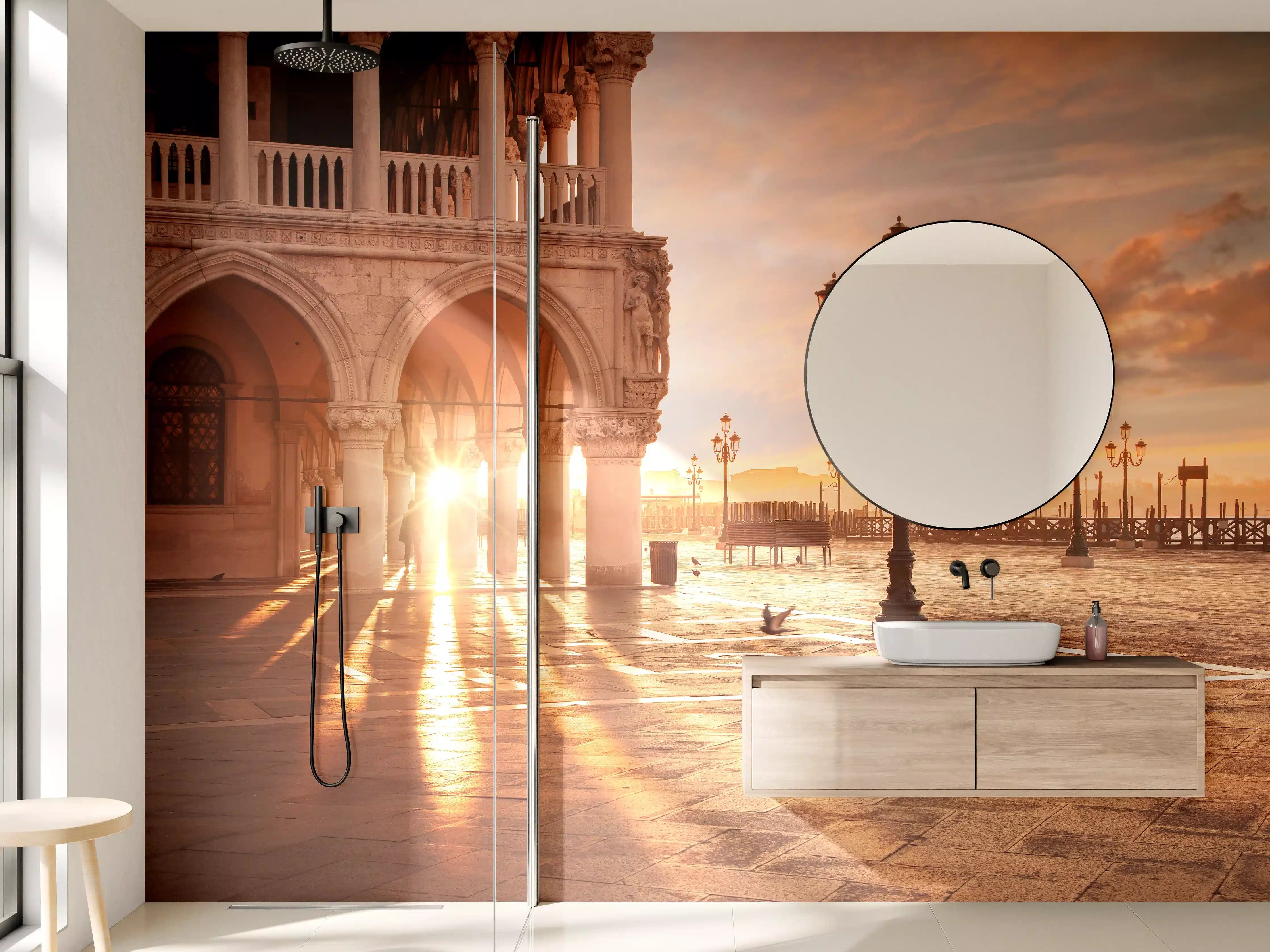 Wandverkleidung Bad - San Marco bei Abendsonne in Venedig