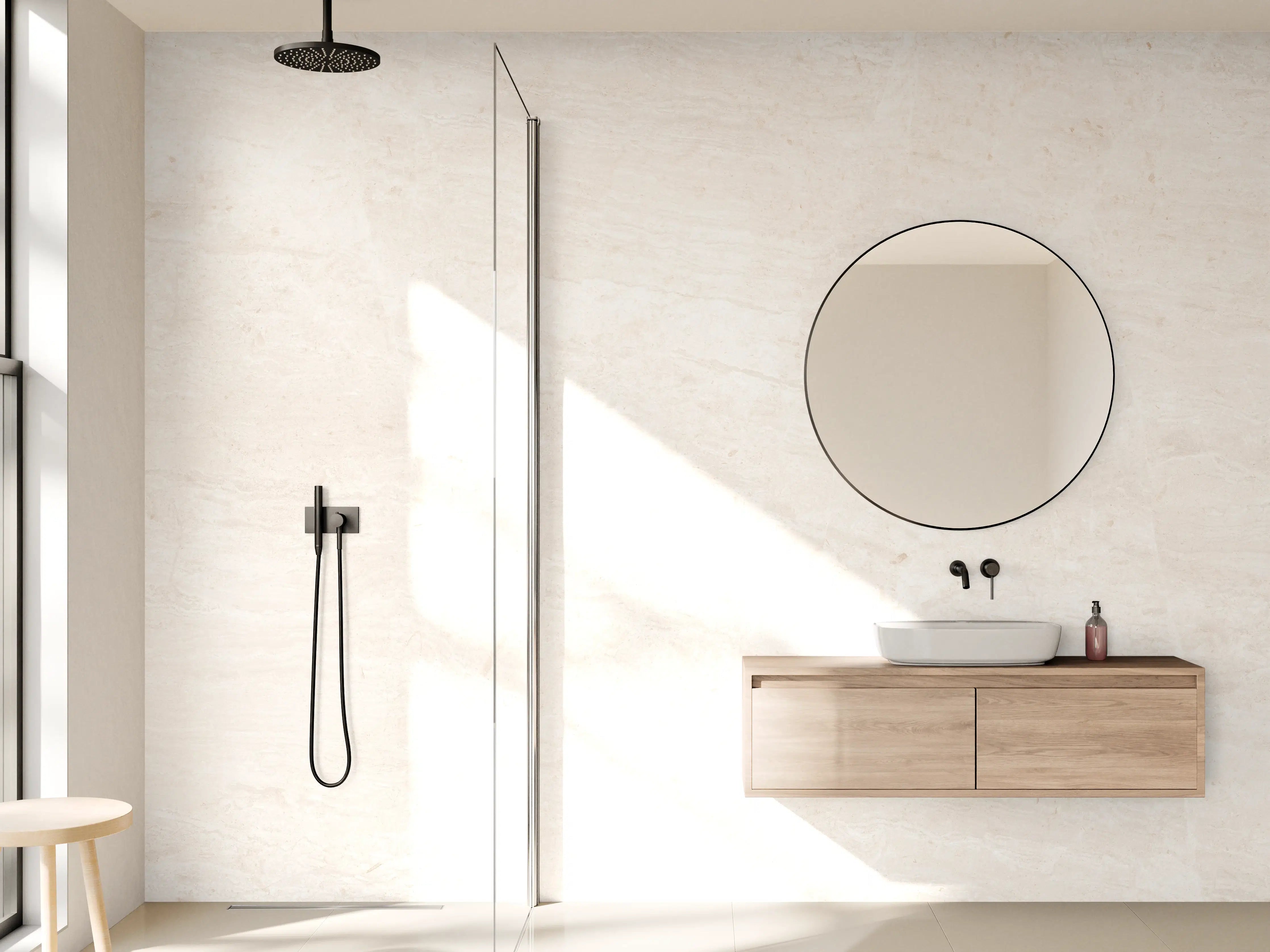 Wandverkleidung Bad - Sanfte Grautöne für neutrale Wände