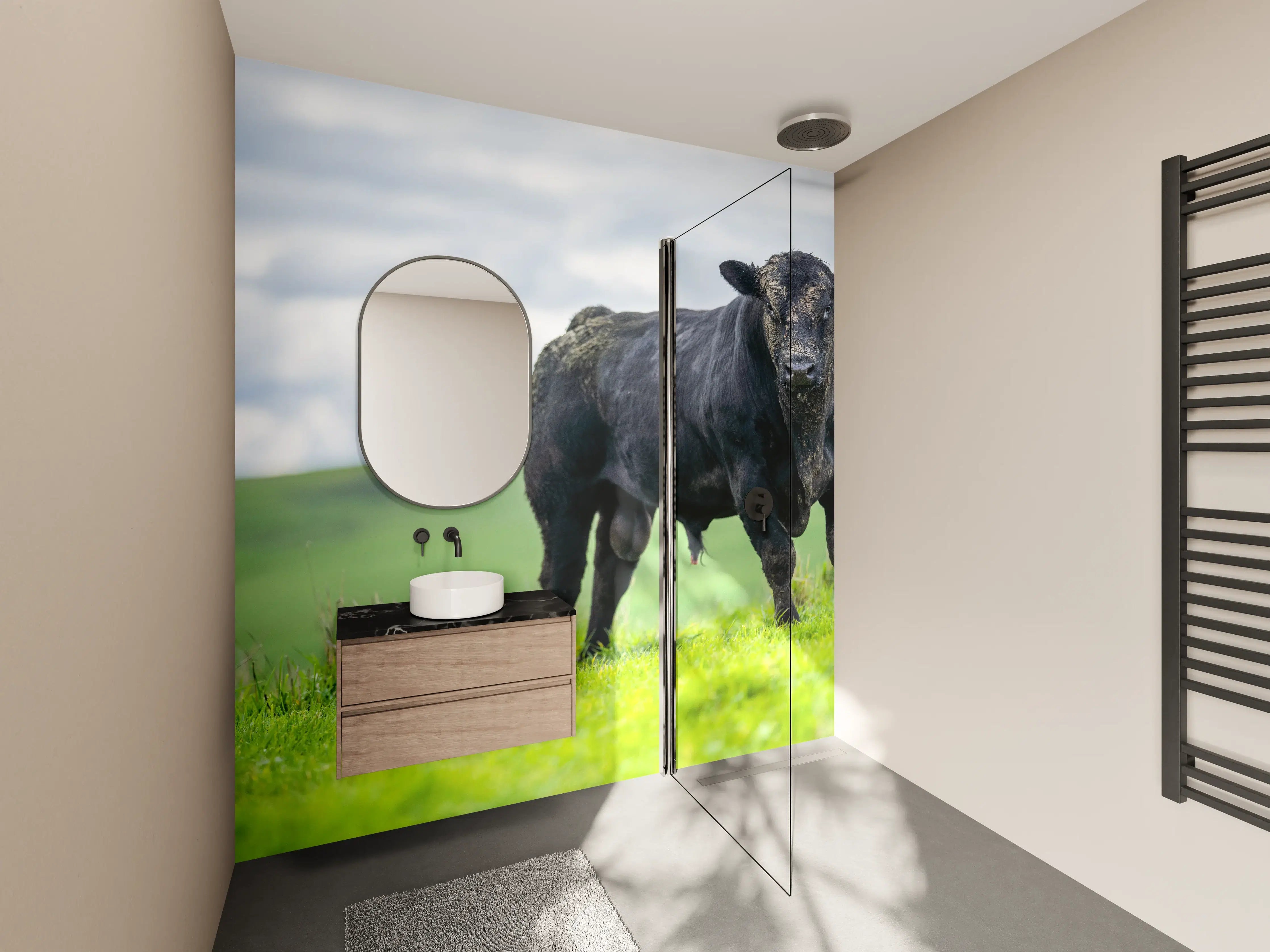 Wandverkleidung Bad - Schmutziger Aberdeen Angus