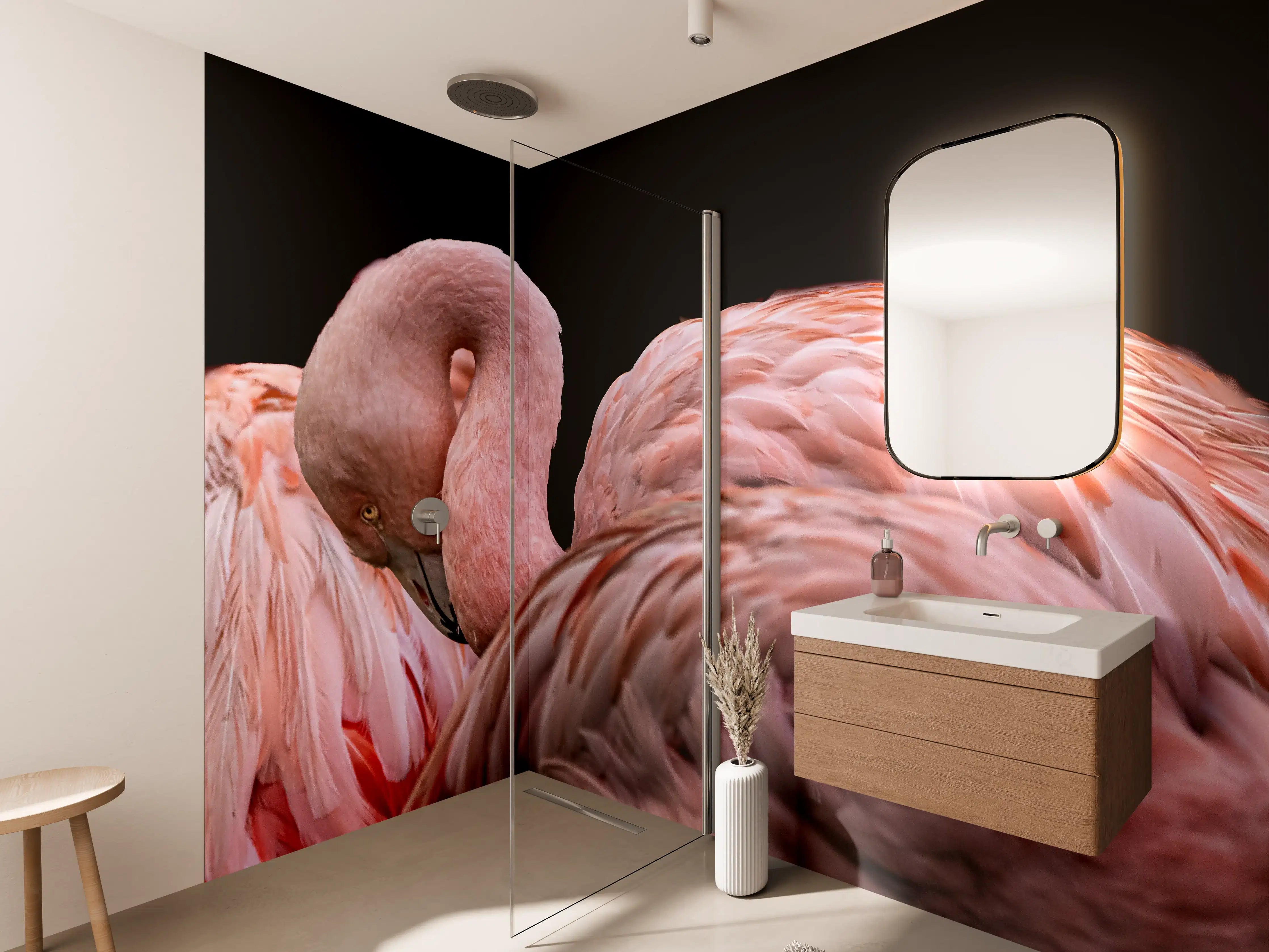 Wandverkleidung Bad - Schnappschuss eines Flamingo