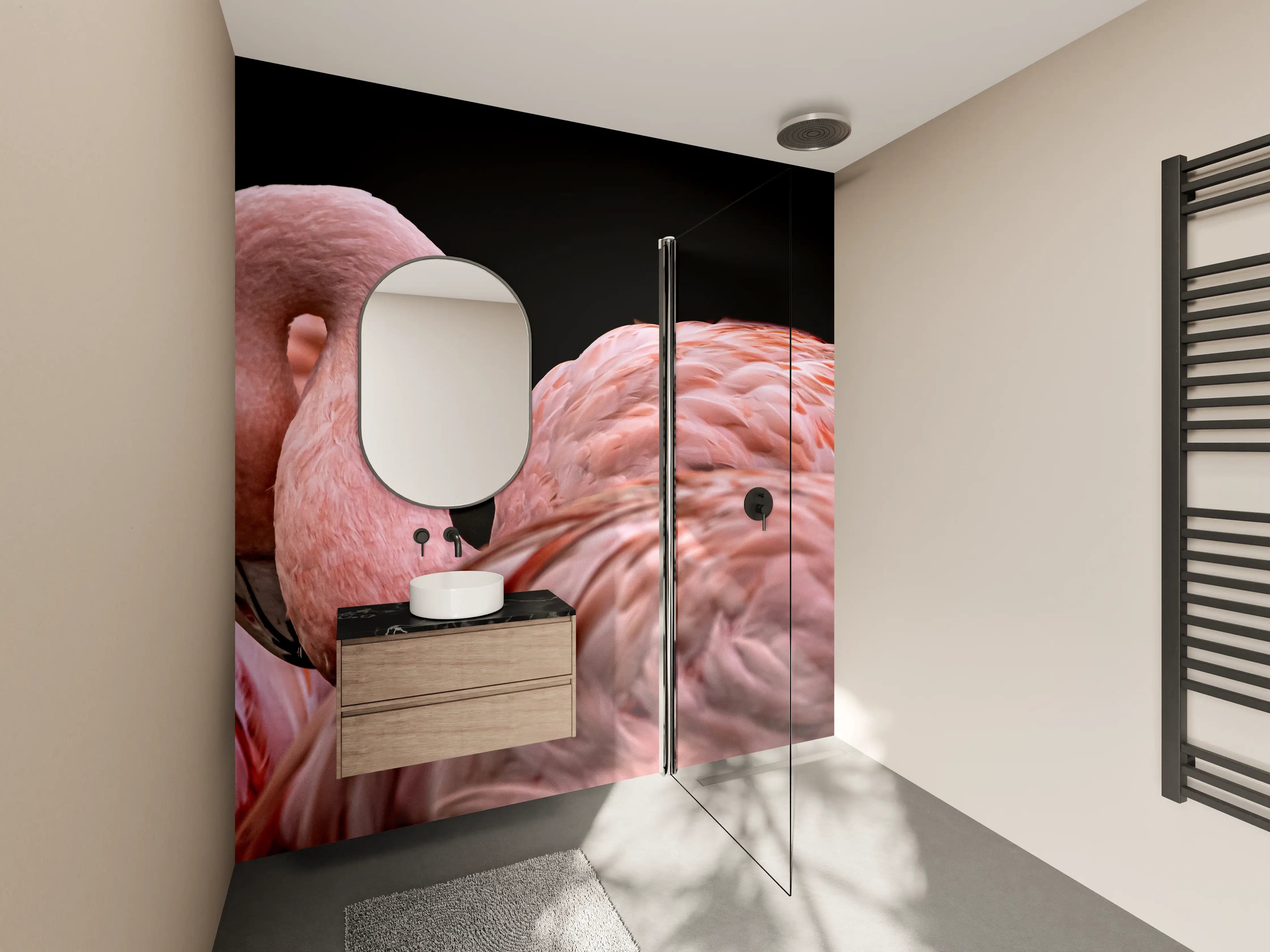 Wandverkleidung Bad - Schnappschuss eines Flamingo