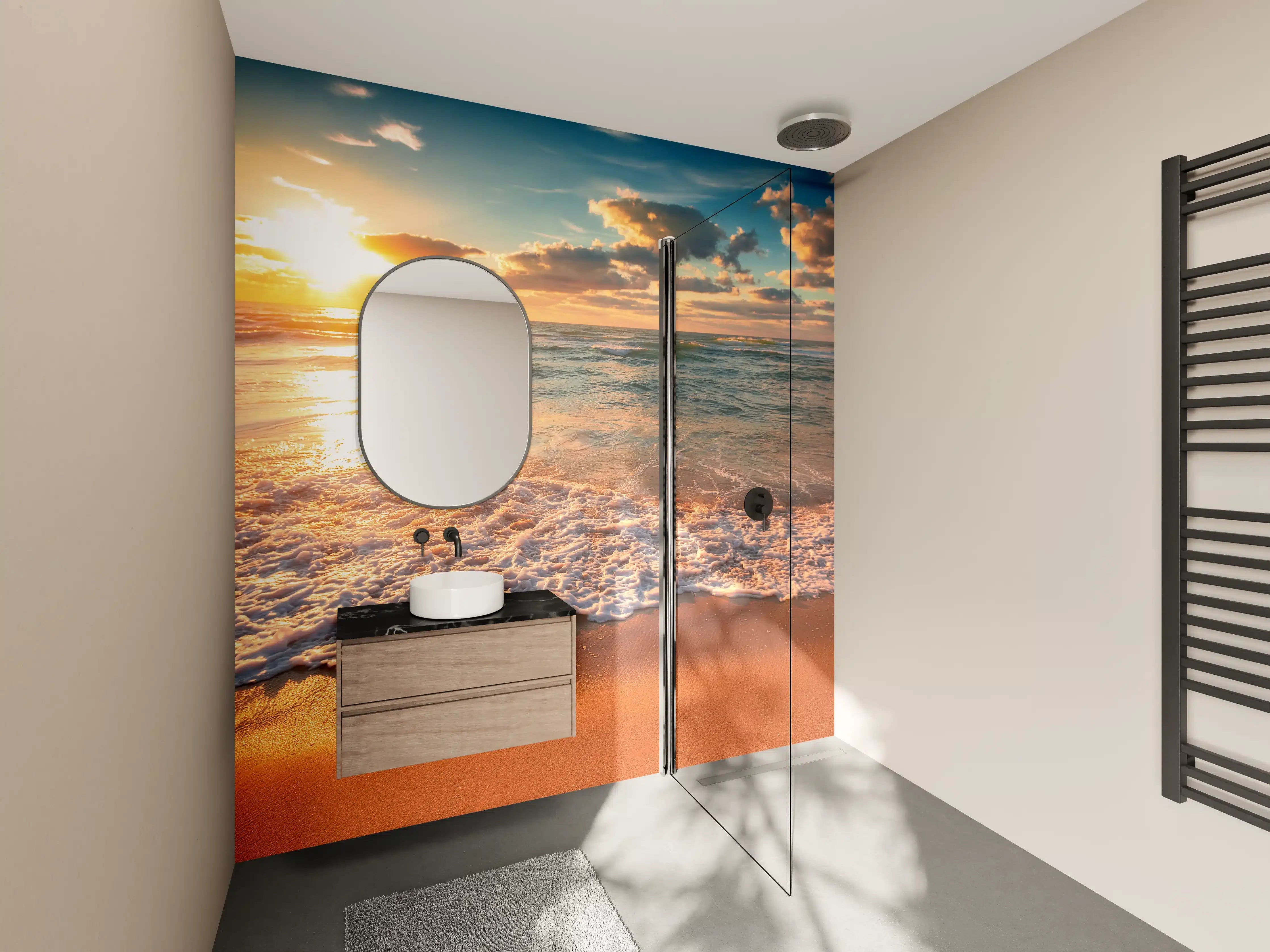 Wandverkleidung Bad - Schönes Sonnenlicht am Strand
