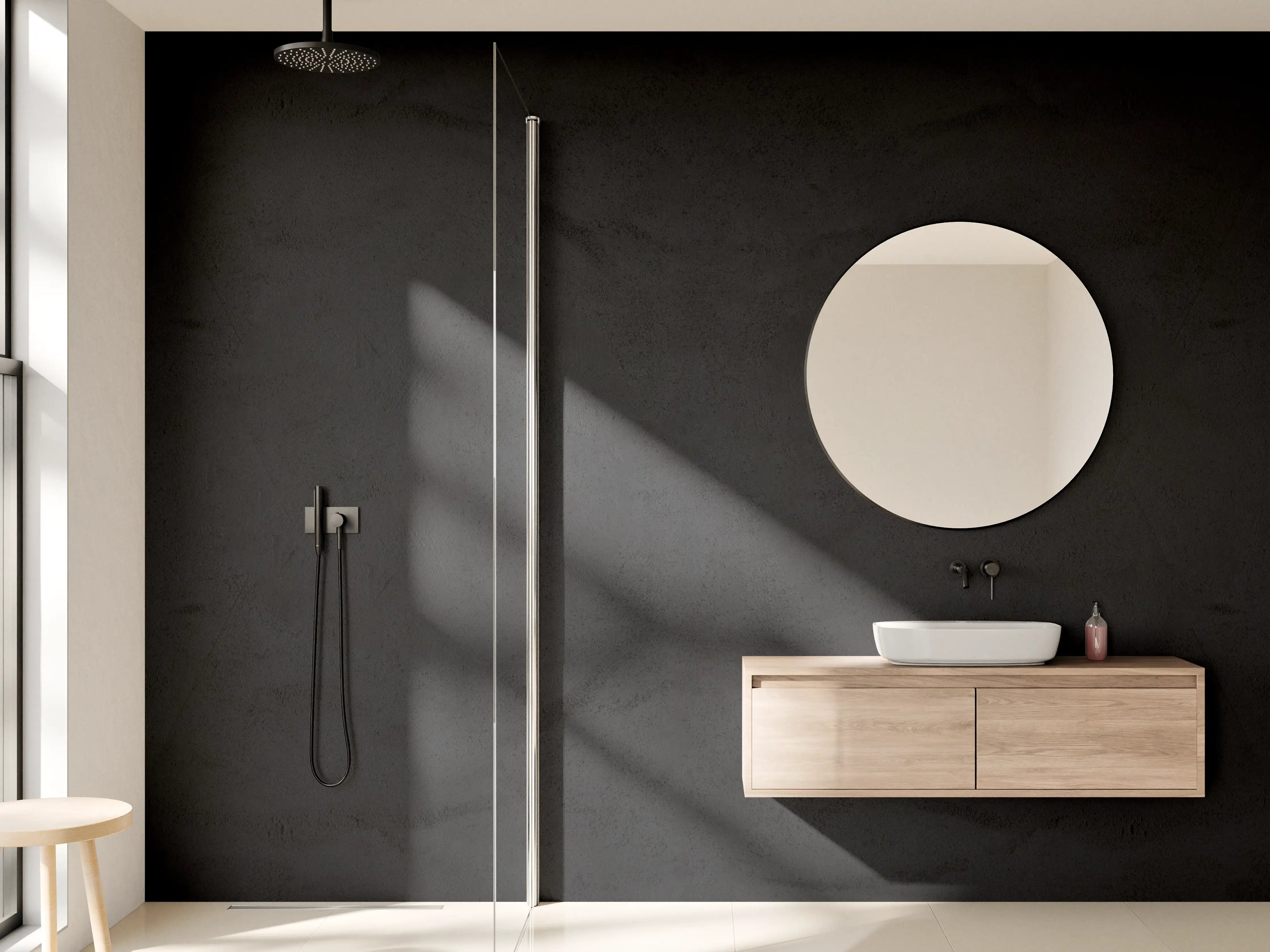 Wandverkleidung Bad - Schwarze anthrazit Textur