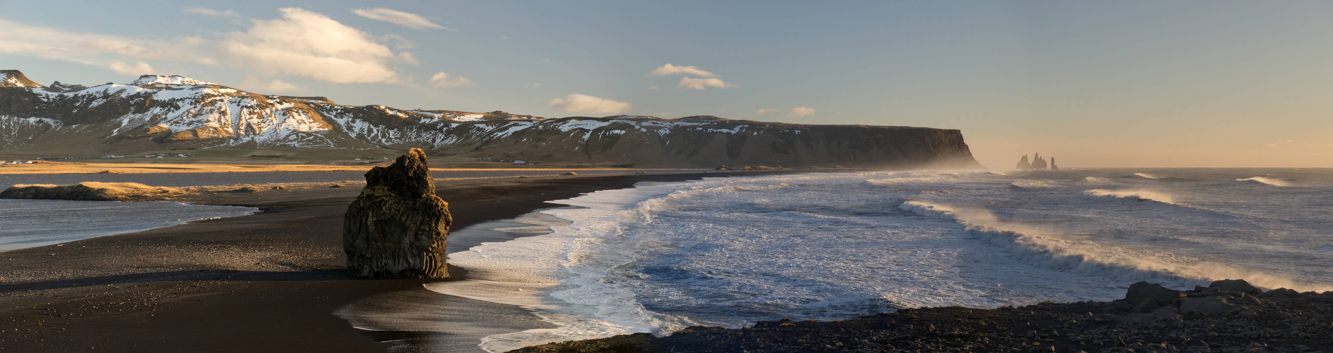 Wandverkleidung Bad-Schwarzer Strand von Dyrholaey