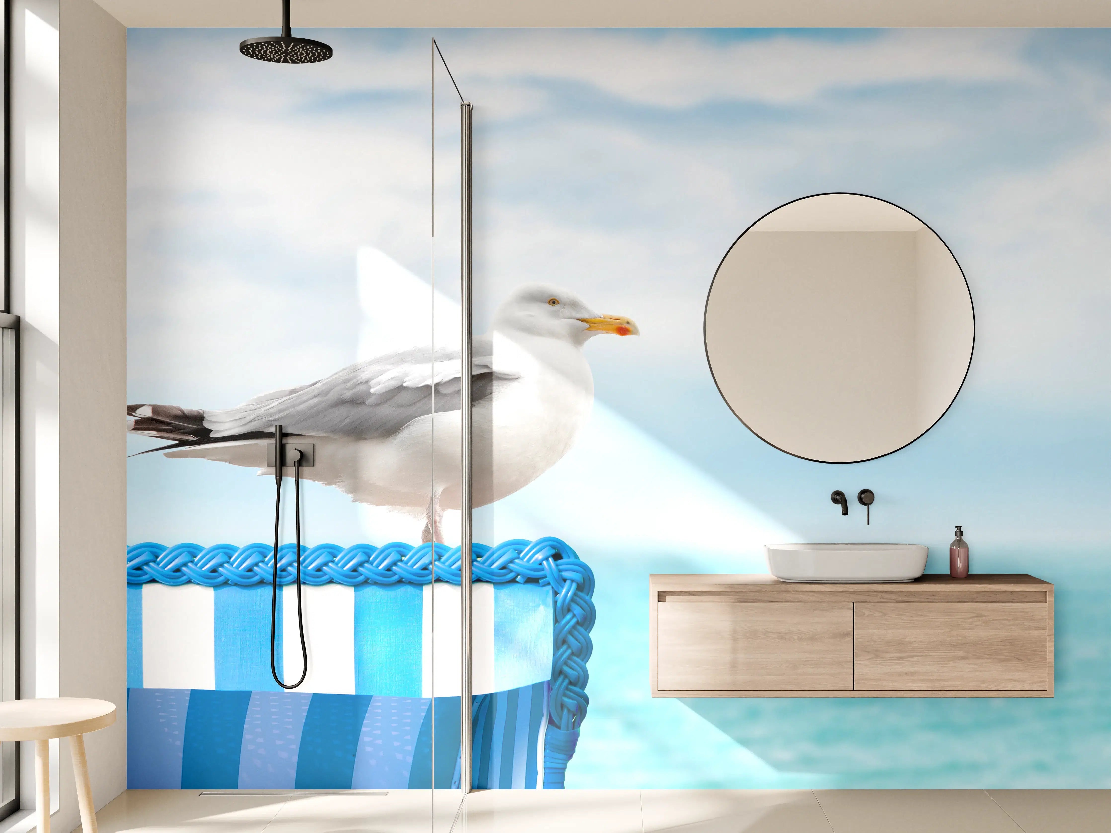 Wandverkleidung Bad - Seagull by the Beach Chair