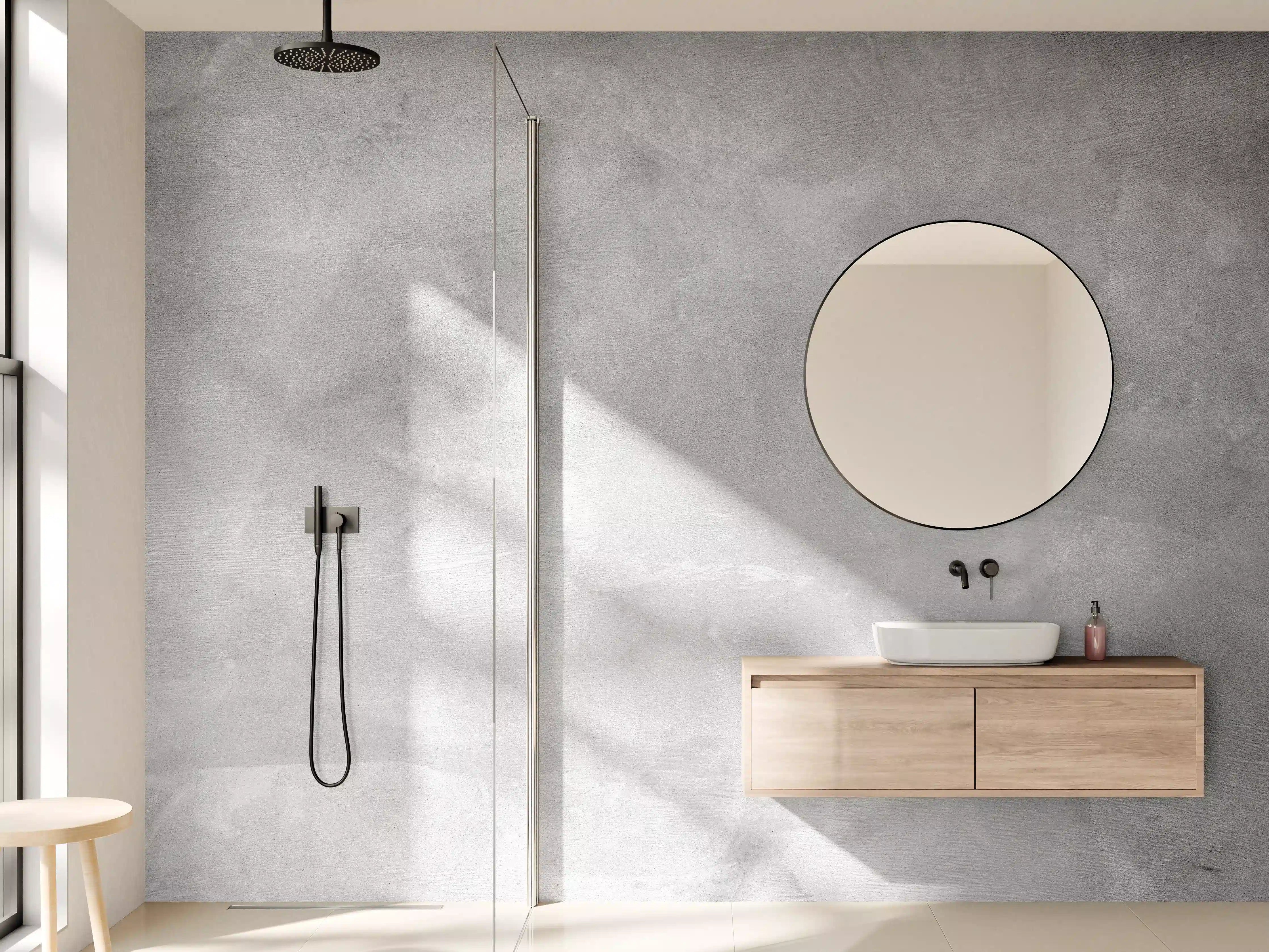 Wandverkleidung Bad - Silber-Grau-Marmor-Textur mit feiner Musterung