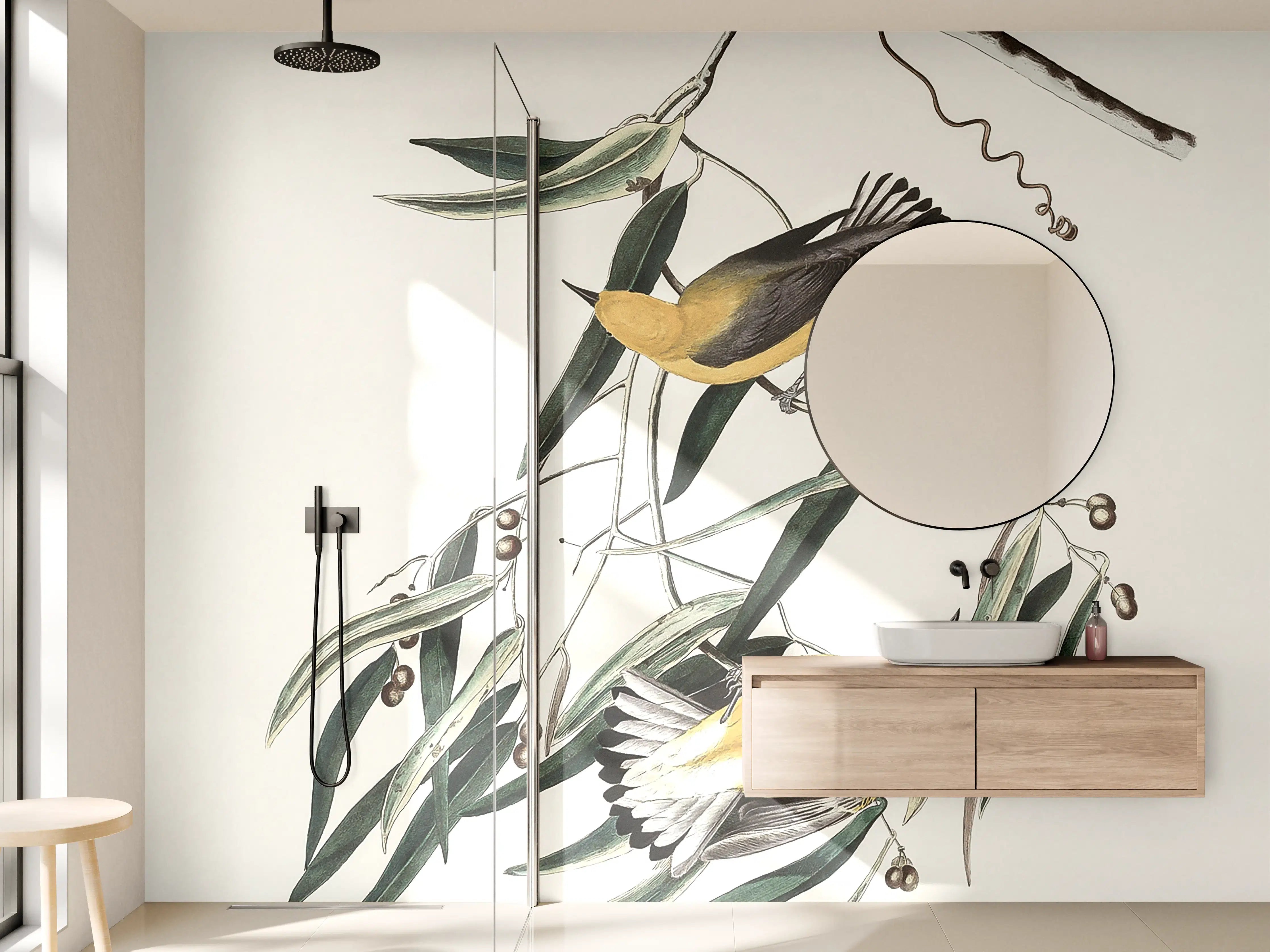 Wandverkleidung Bad - Singvogel Portrait - John James Audubon