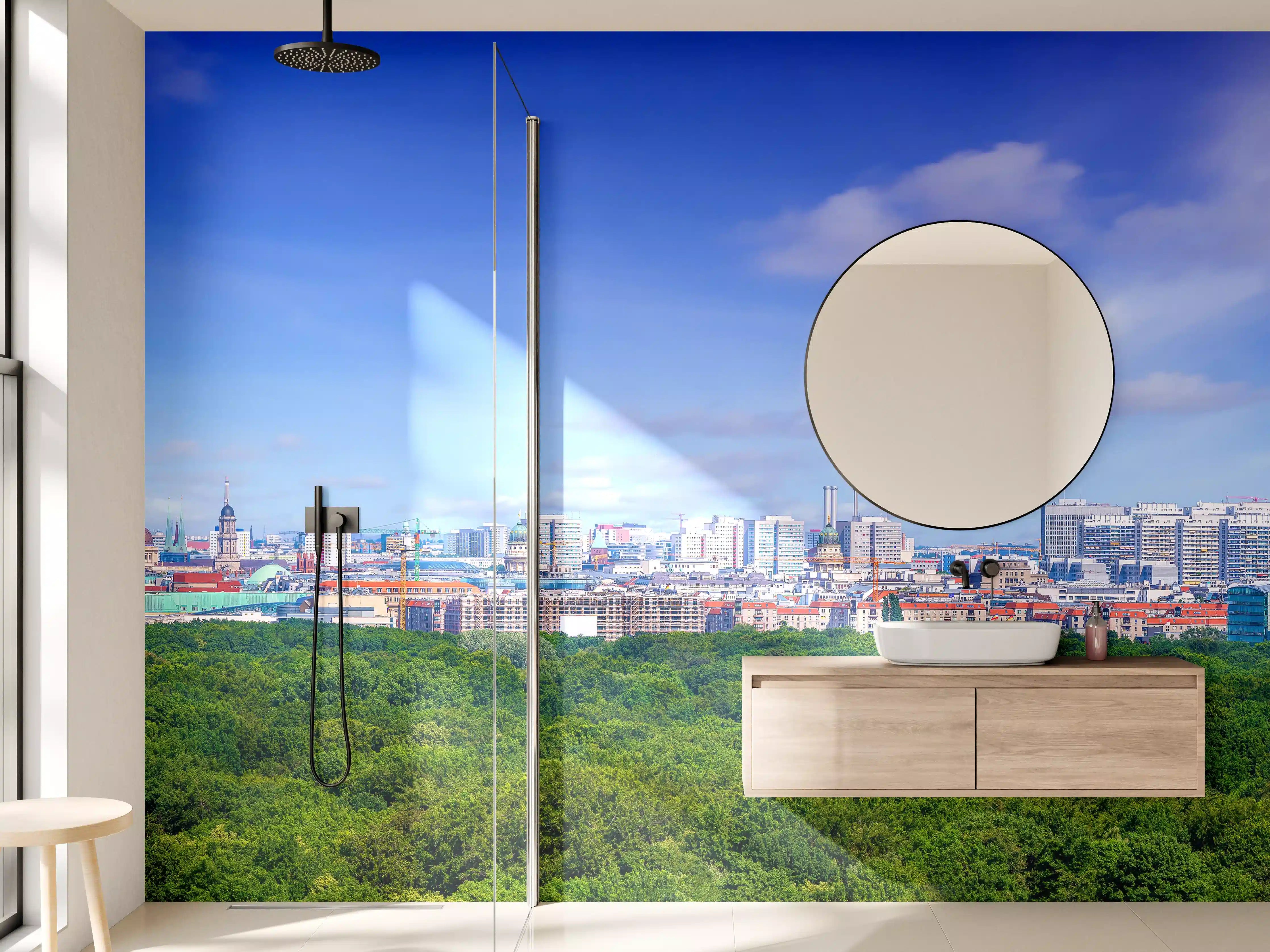 Wandverkleidung Bad - Skyline von Berlin