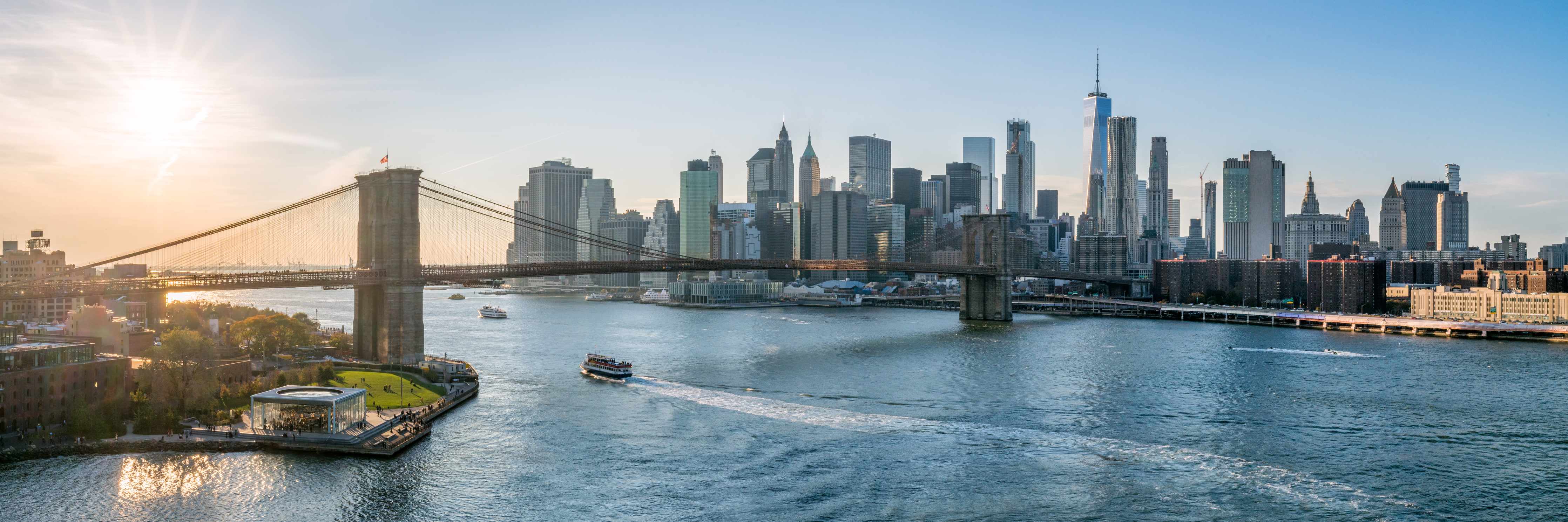 Wandverkleidung Bad-Skyline von New York City - Brooklyn Bridge