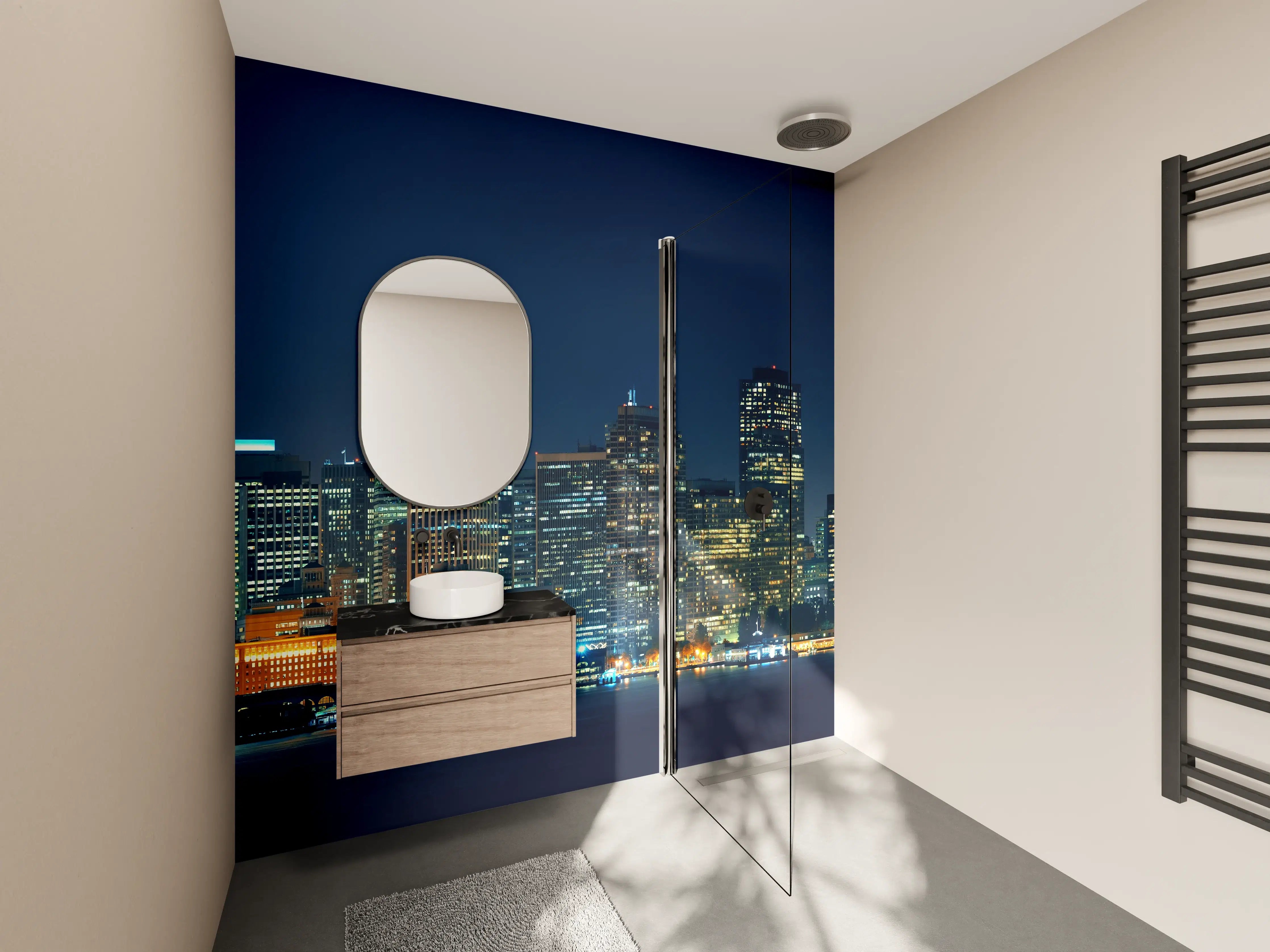 Wandverkleidung Bad - Skyline von San Francisco