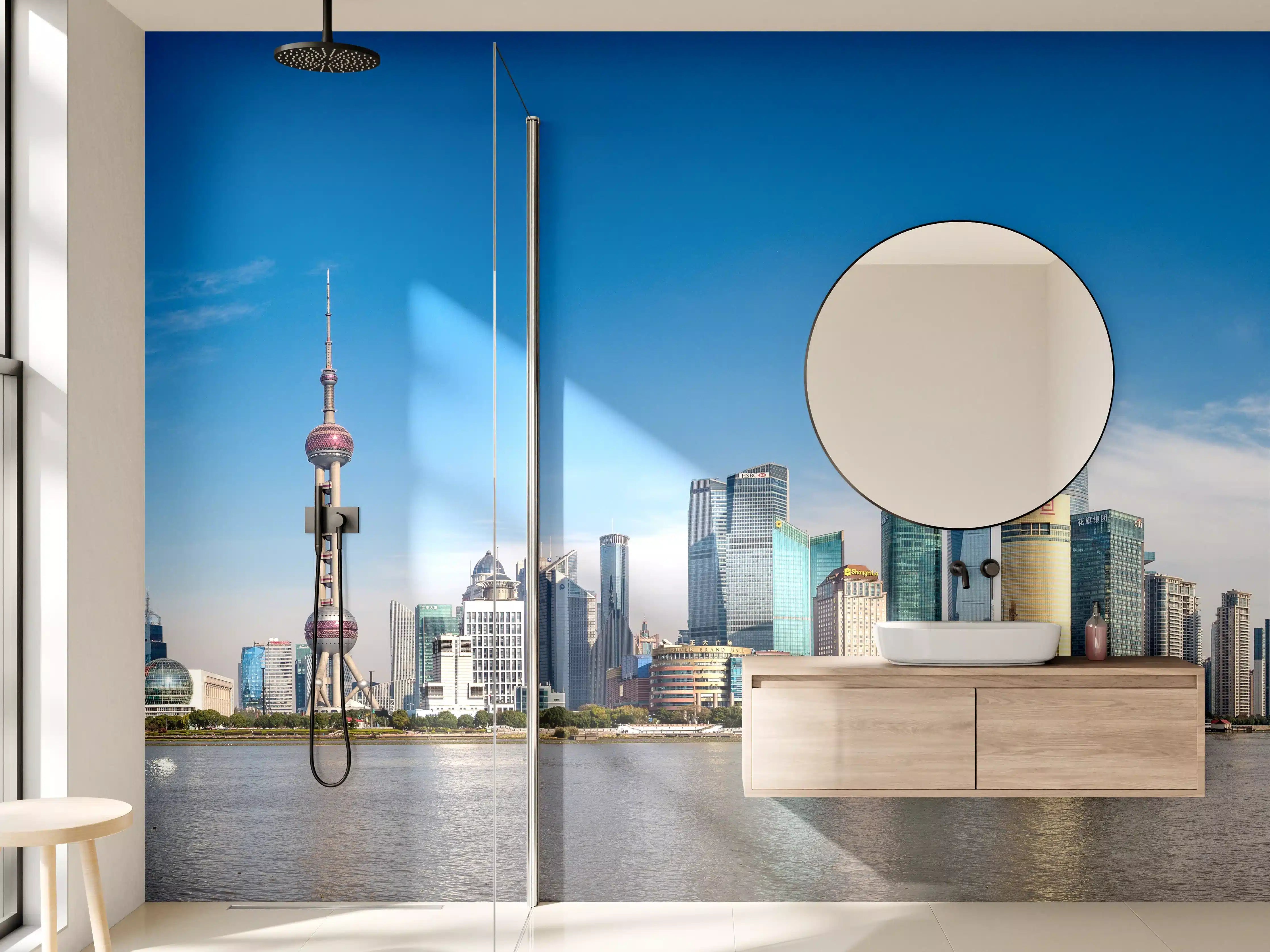 Wandverkleidung Bad - Skyline von Shanghai