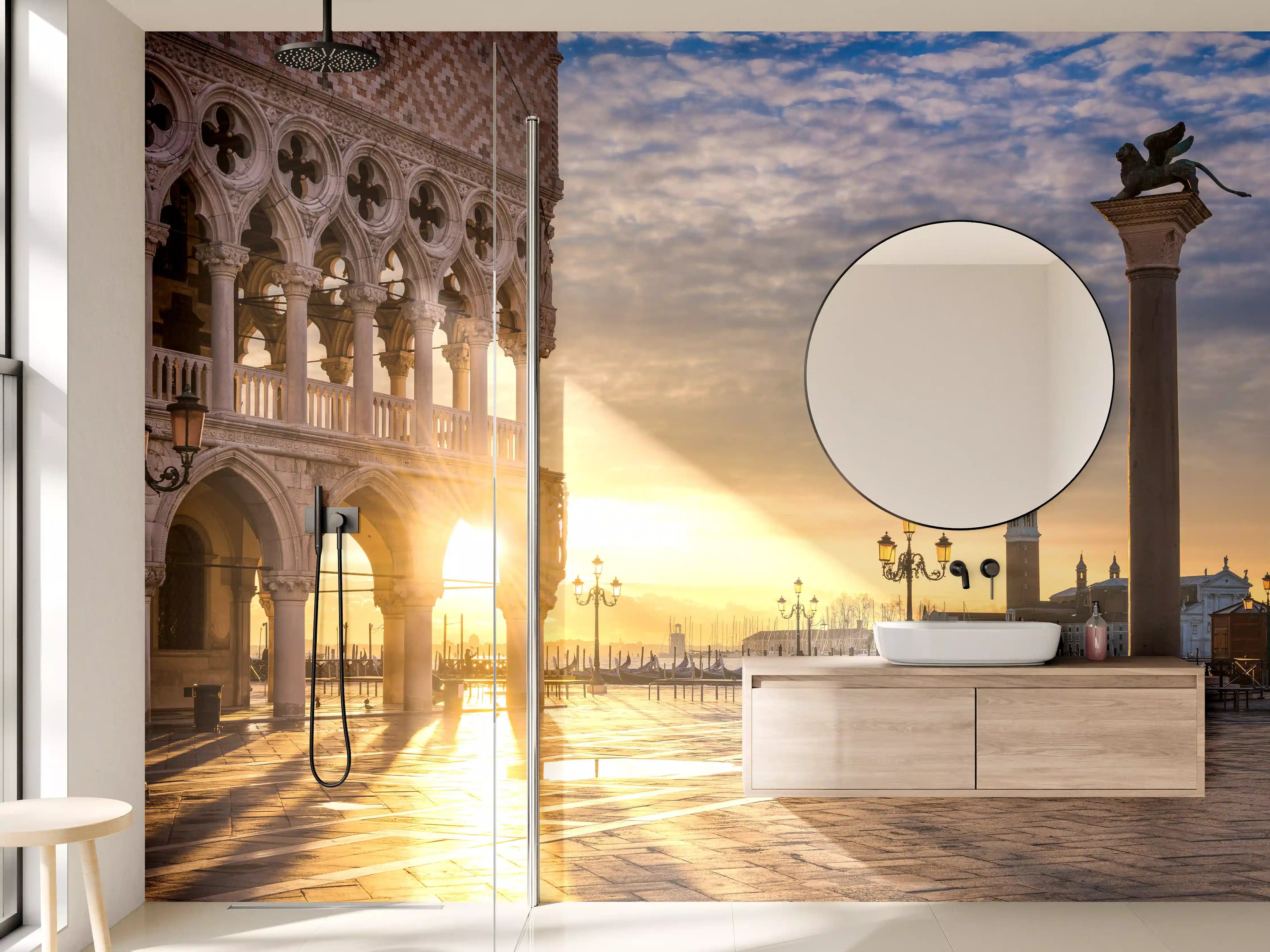 Wandverkleidung Bad - Sonnenaufgang auf dem Markusplatz - Venedig
