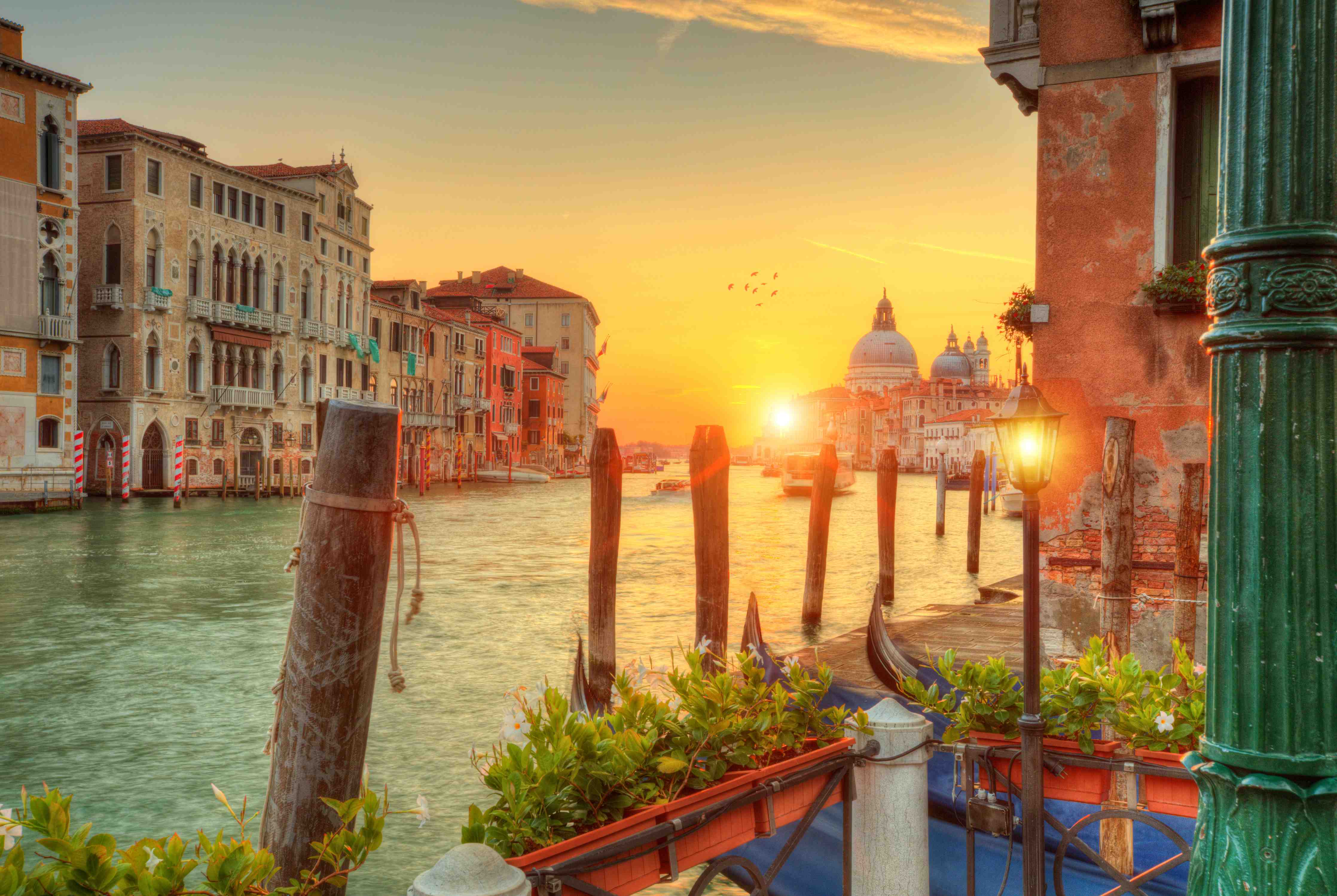 Wandverkleidung Bad-Sonnenaufgang im Grand Canal der Kirche Santa Maria