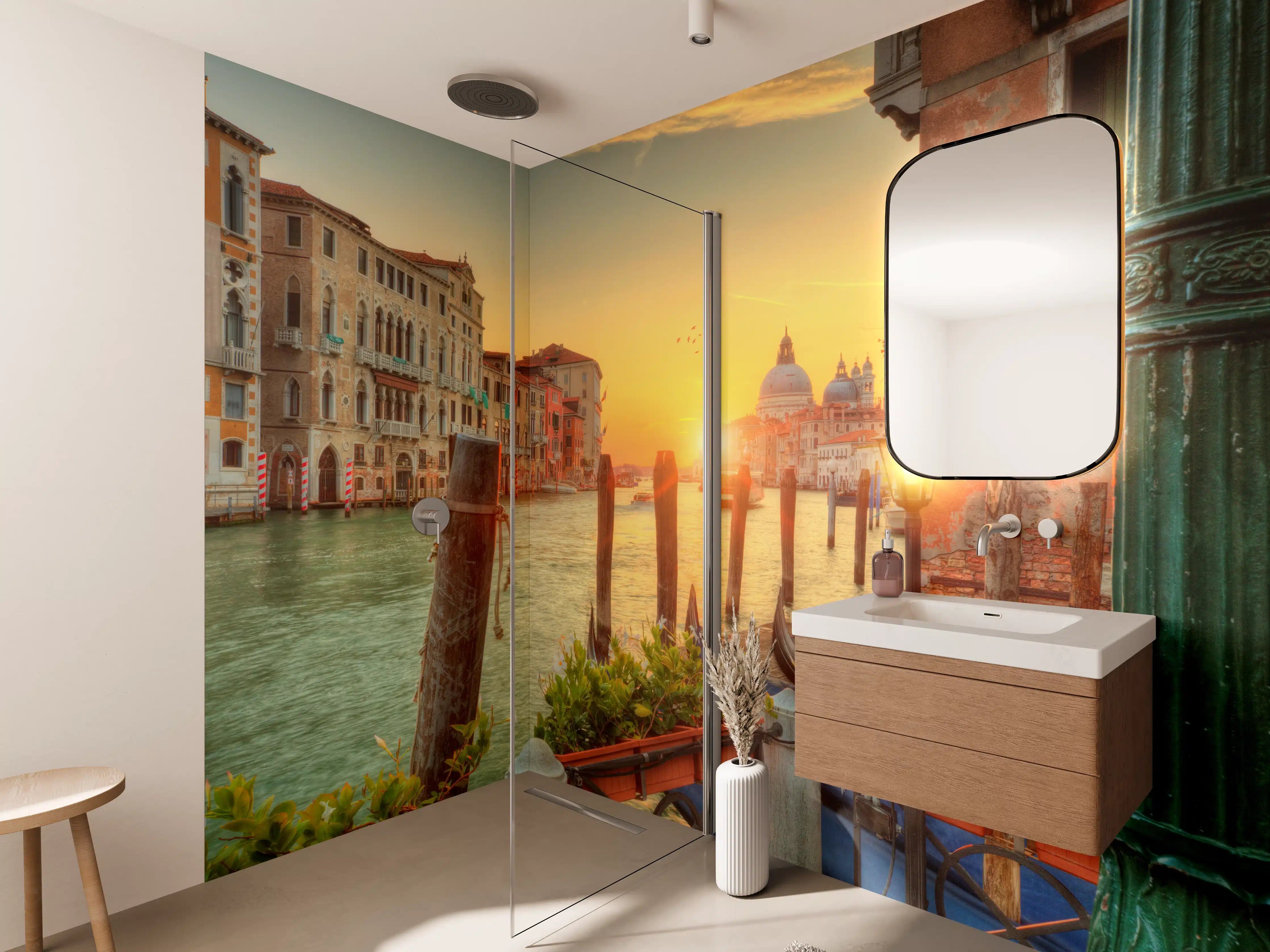Wandverkleidung Bad - Sonnenaufgang im Grand Canal der Kirche Santa Maria