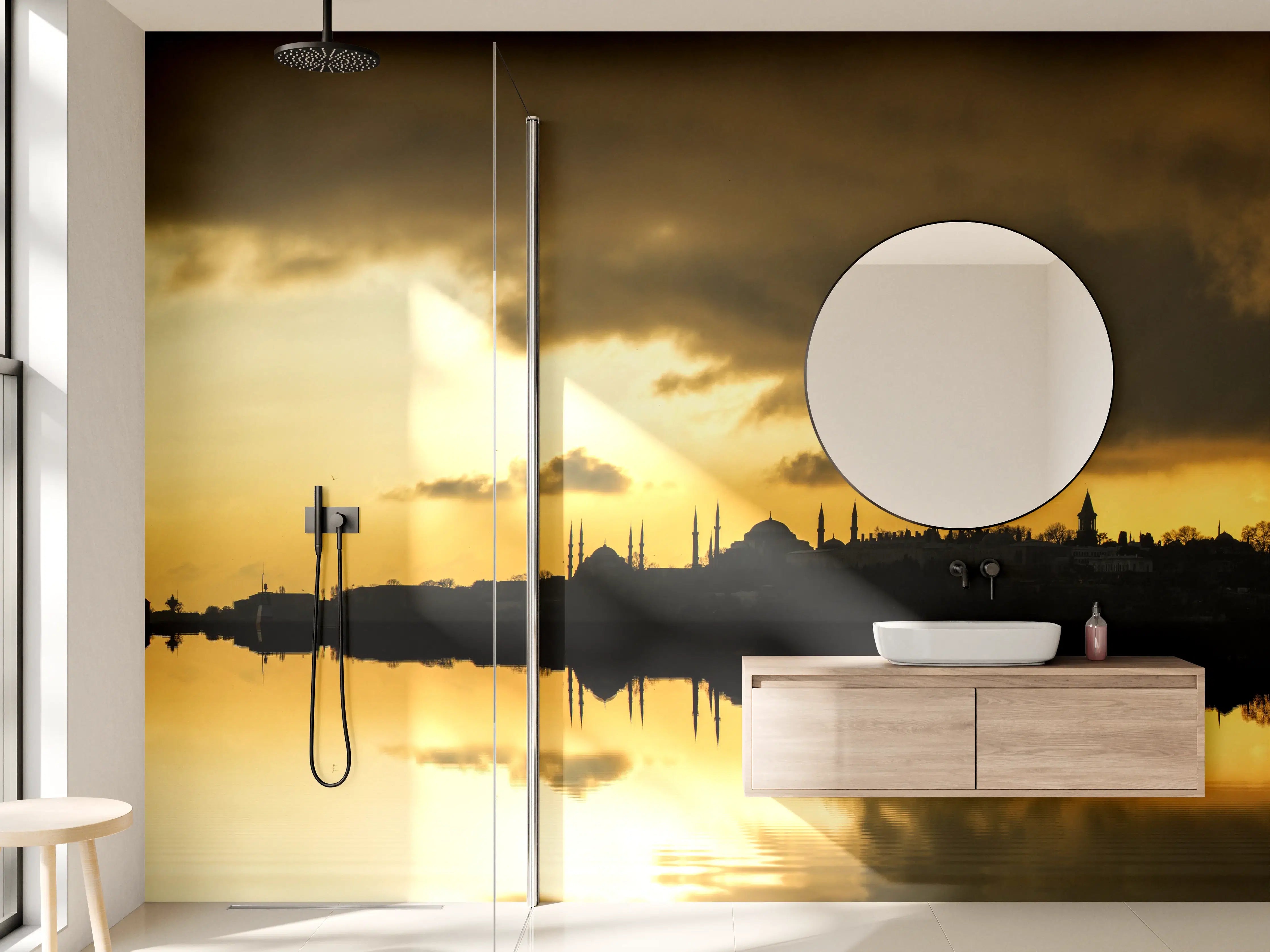 Wandverkleidung Bad - Sonnenuntergang Istanbul - Kiz kulesi