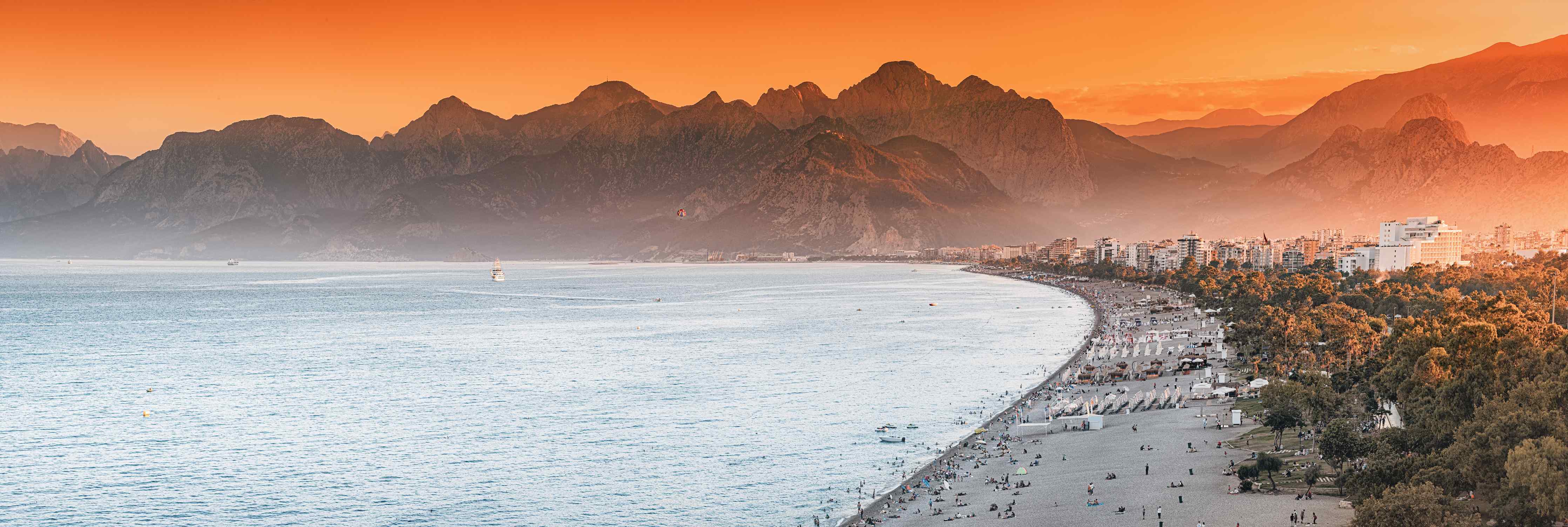 Wandverkleidung Bad-Sonnenuntergang Konyaalti Strand Türkei