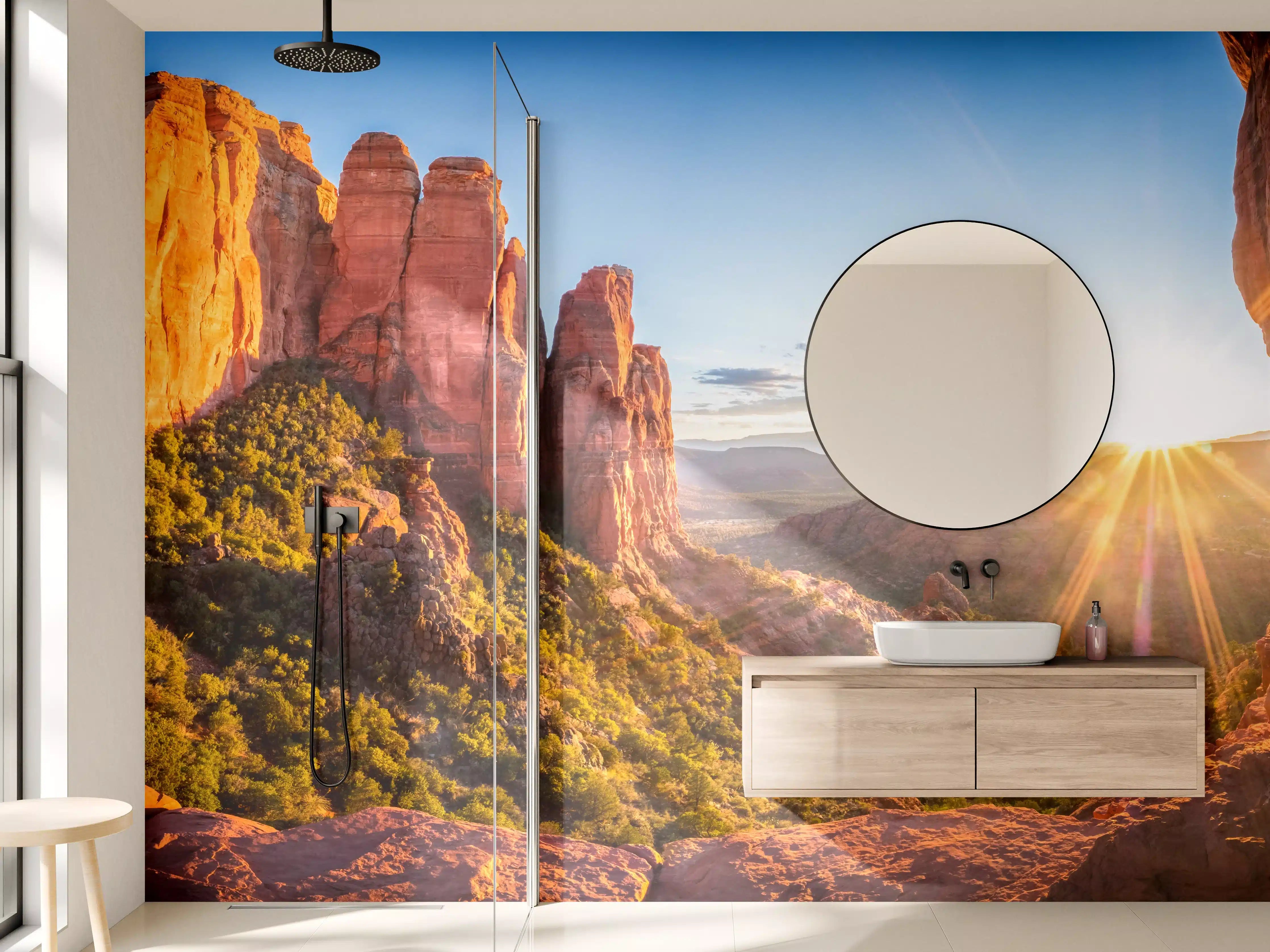 Wandverkleidung Bad - Sonnenuntergang in Sedona
