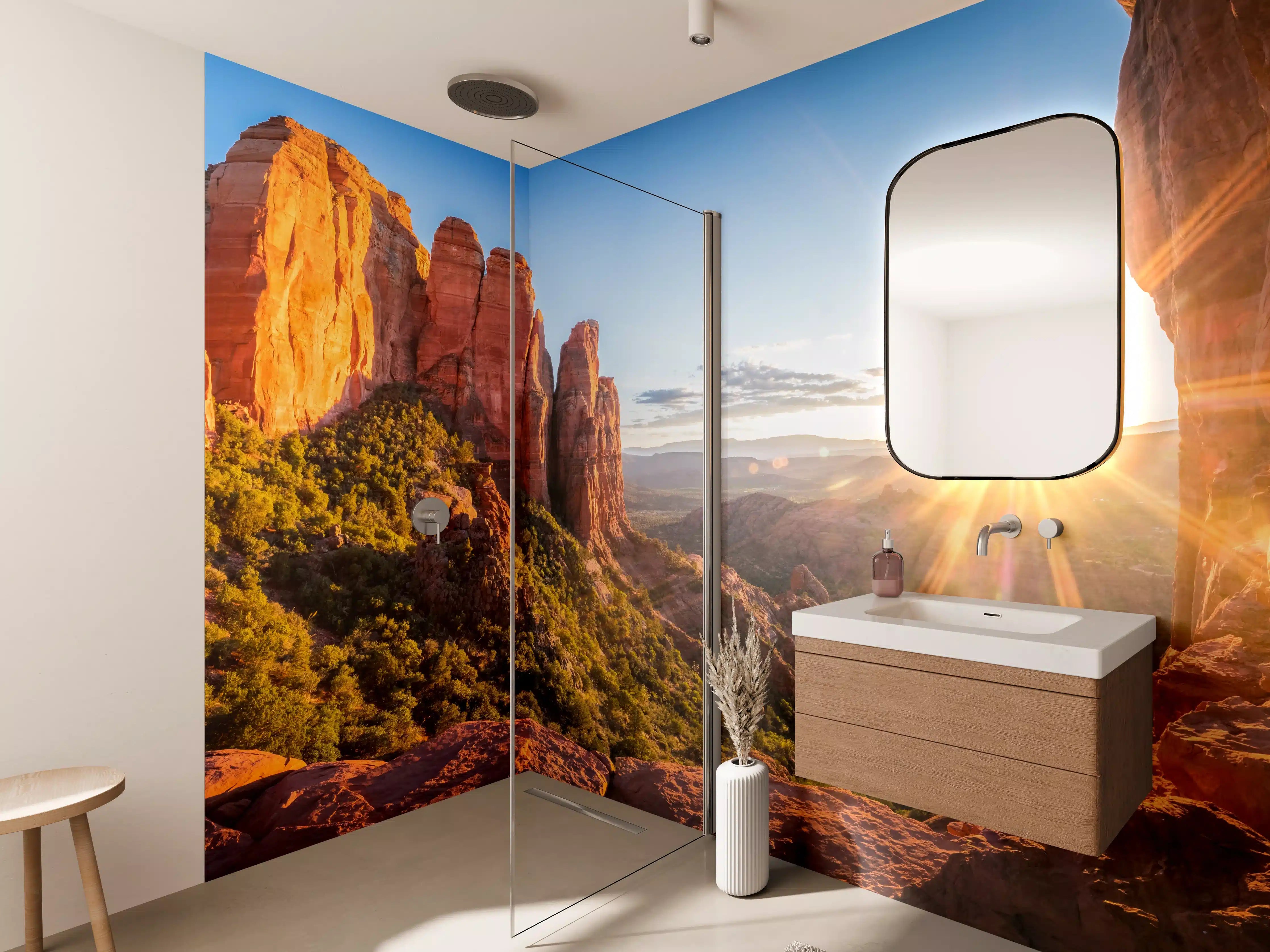 Wandverkleidung Bad - Sonnenuntergang in Sedona