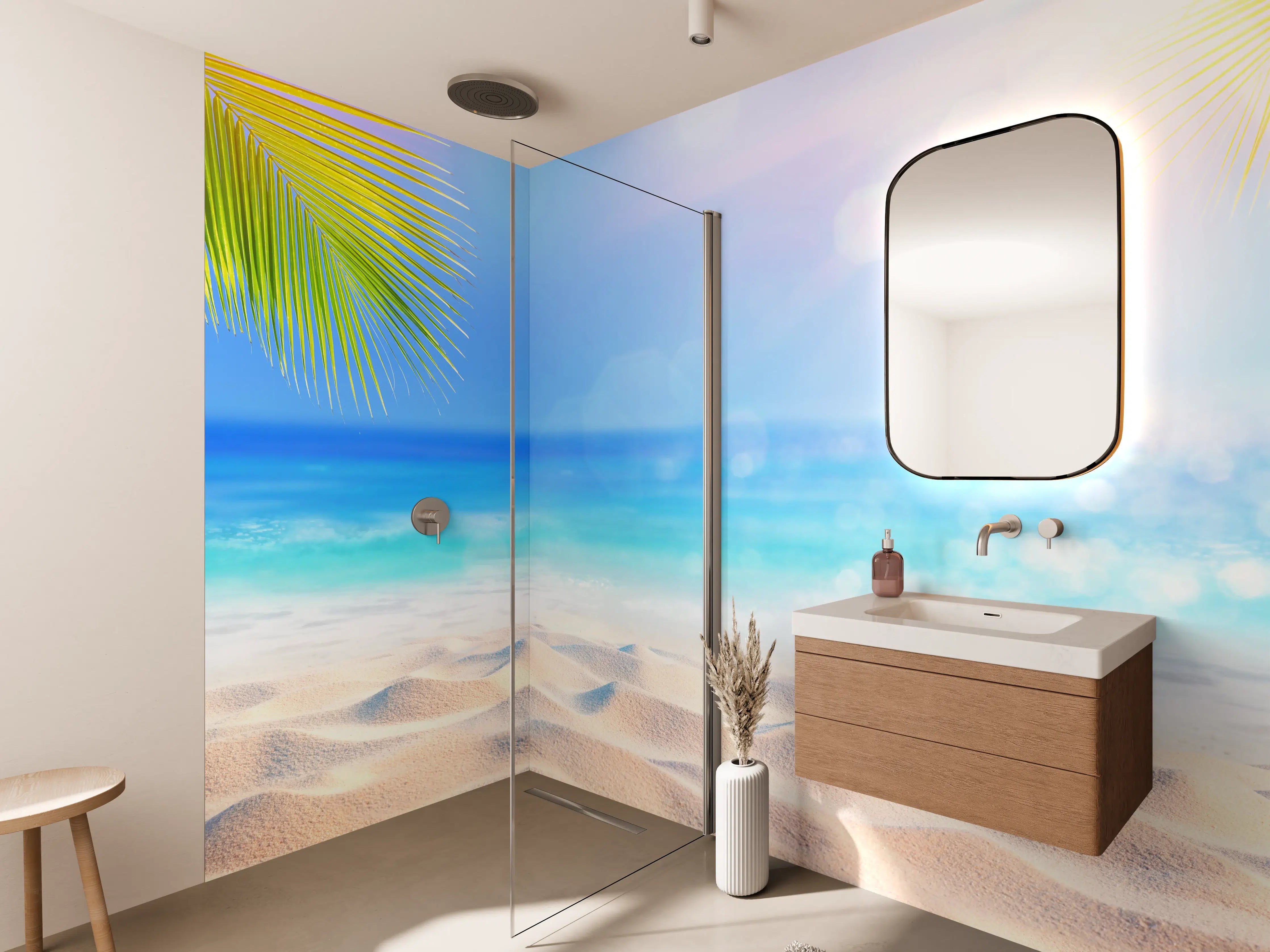 Wandverkleidung Bad - Sonniger tropischer Strand