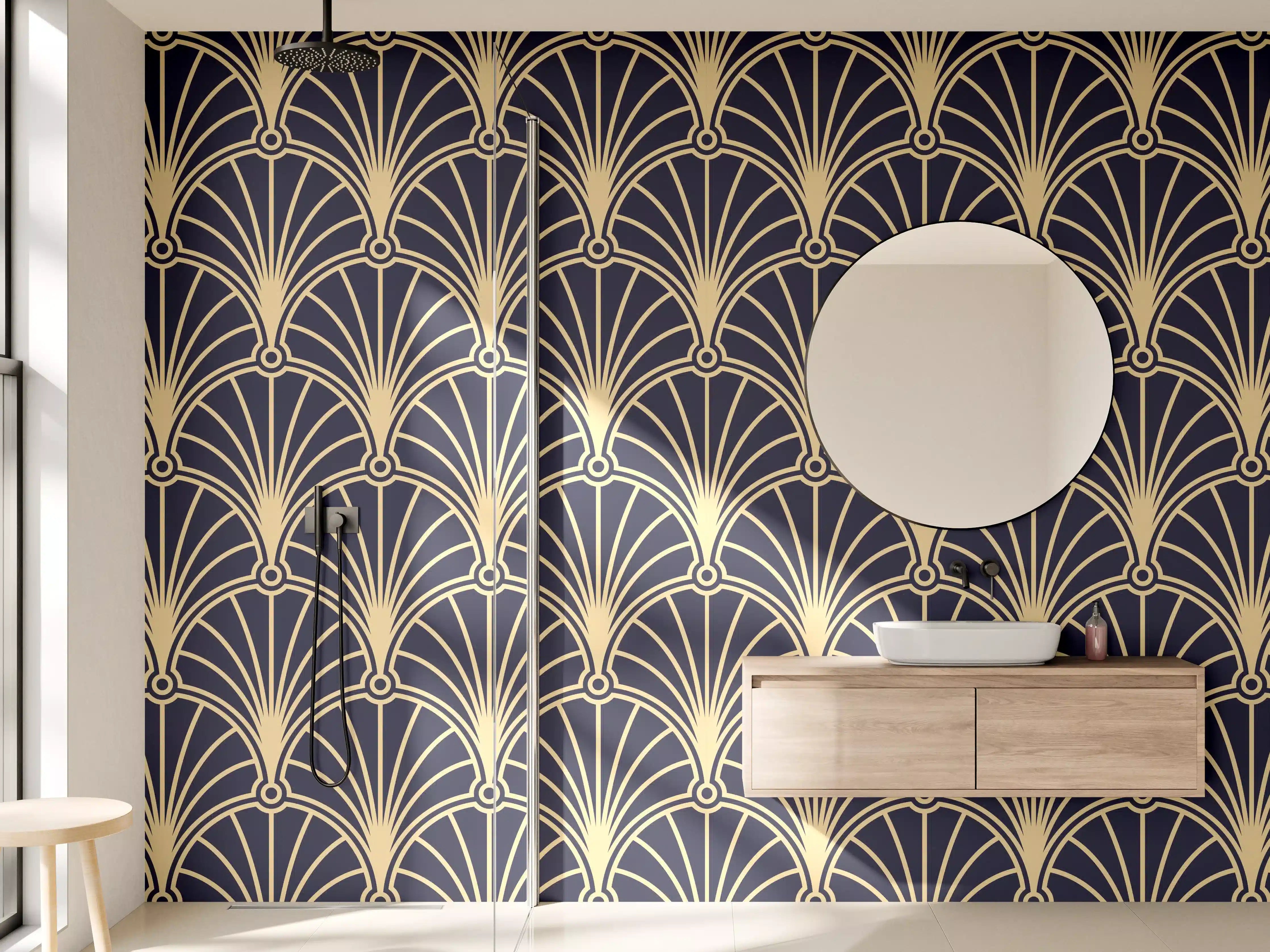 Wandverkleidung Bad - Stilvolles Art-Deko-Muster