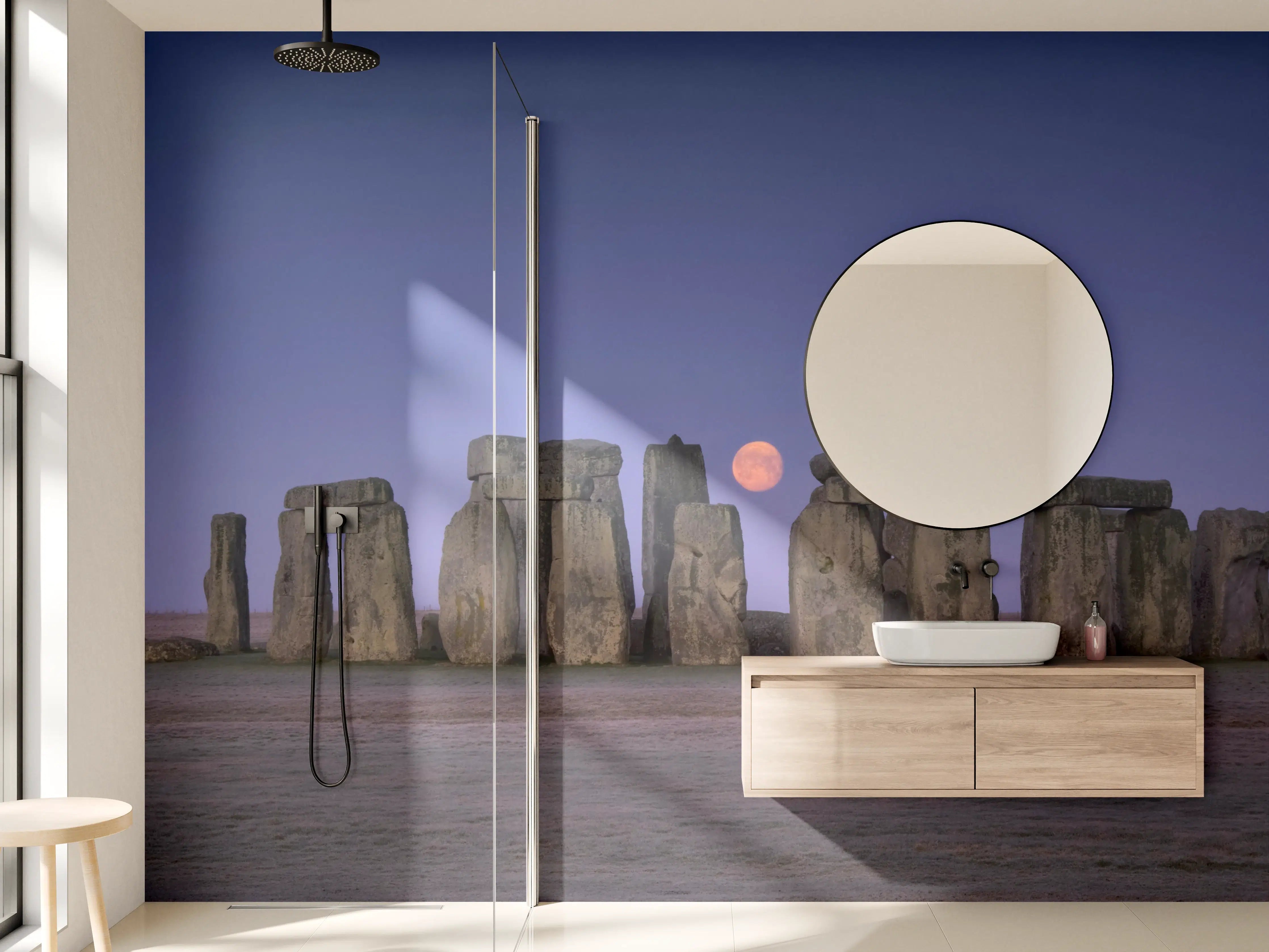 Wandverkleidung Bad - Stonehenge bei Nacht -  England